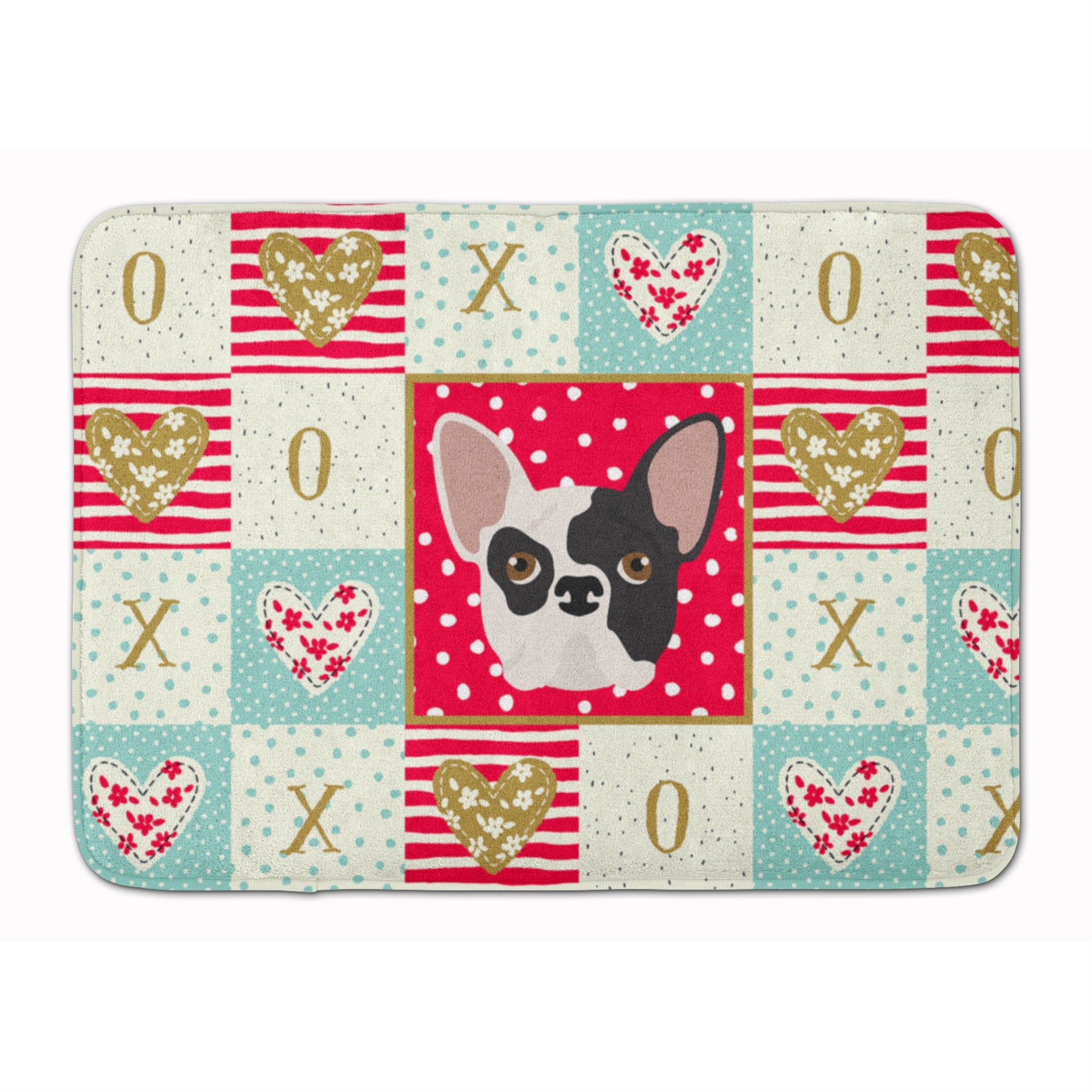 'Caroline'S Treasures French Bulldog Love Machine Washable Memory Foam Mat Doormats, Multicolor''