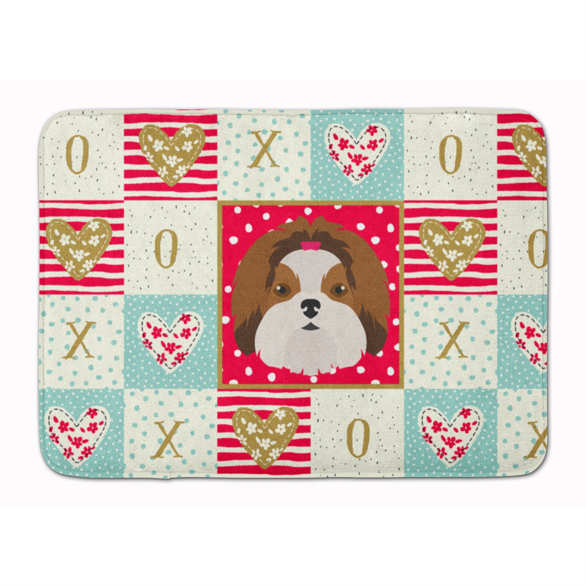 'Caroline'S Treasures Imperial Shih Tzu Love Machine Washable Memory Foam Mat Doormats, Multicolor''