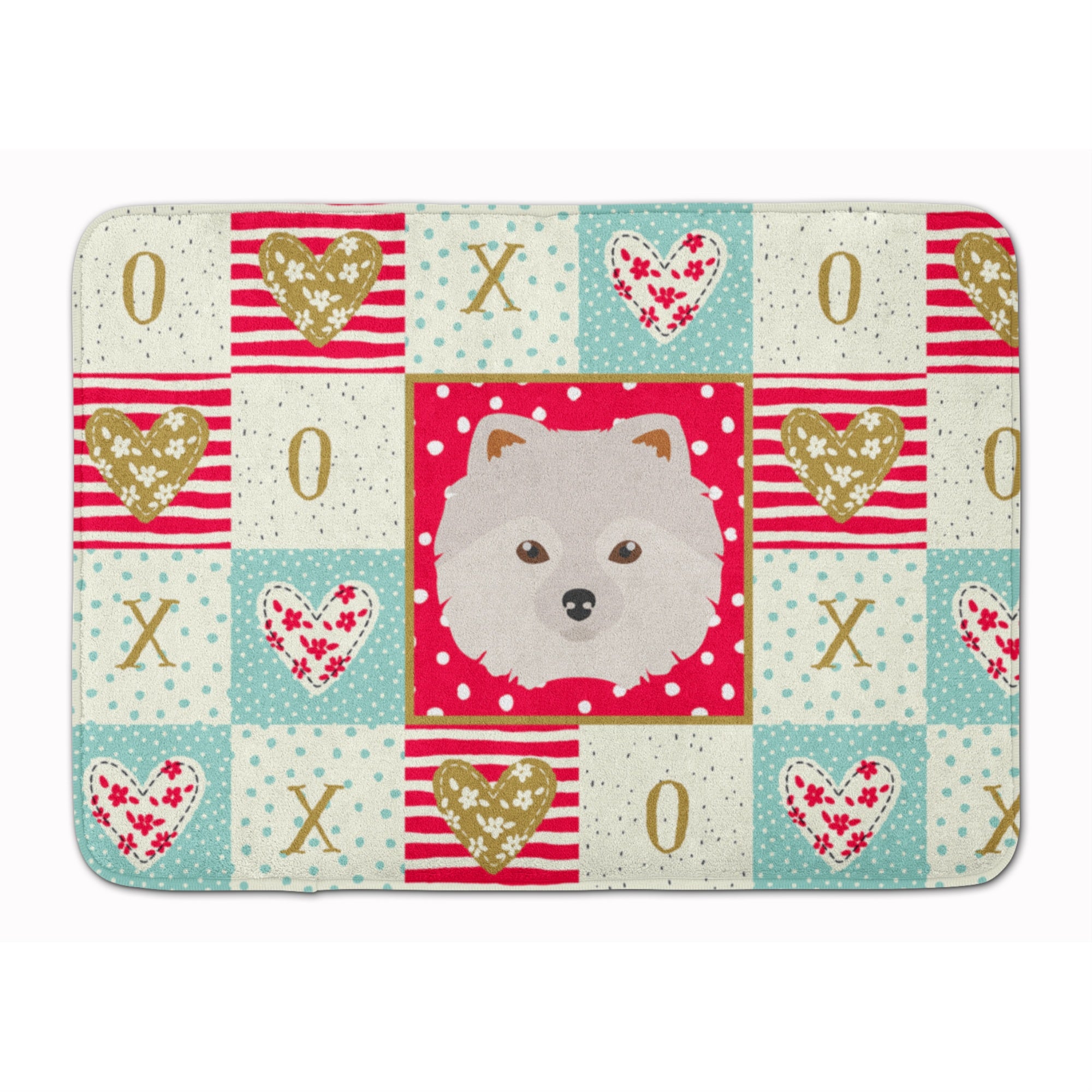 'Caroline'S Treasures Japanese Spitz Love Machine Washable Memory Foam Mat Doormats, Multicolor''