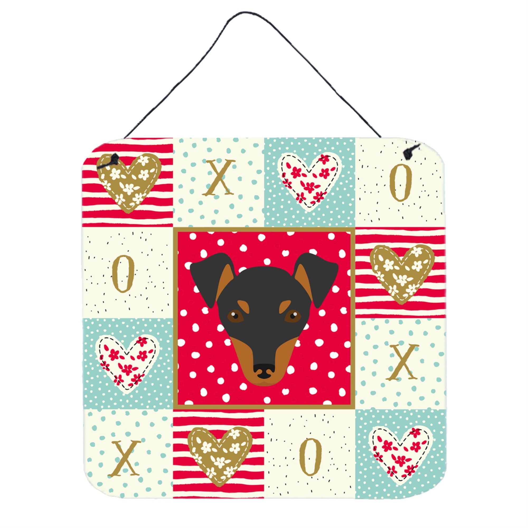 'Caroline'S Treasures Manchester Toy Terrier Love Door Hanging Prints Wall-Decor, Multicolor''