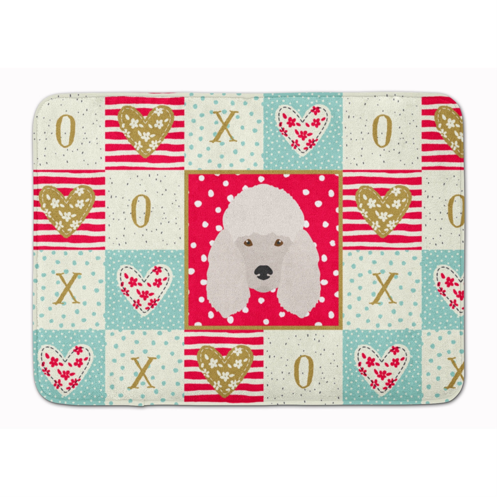 'Caroline'S Treasures Poodle Love Machine Washable Memory Foam Mat Doormats, Multicolor''