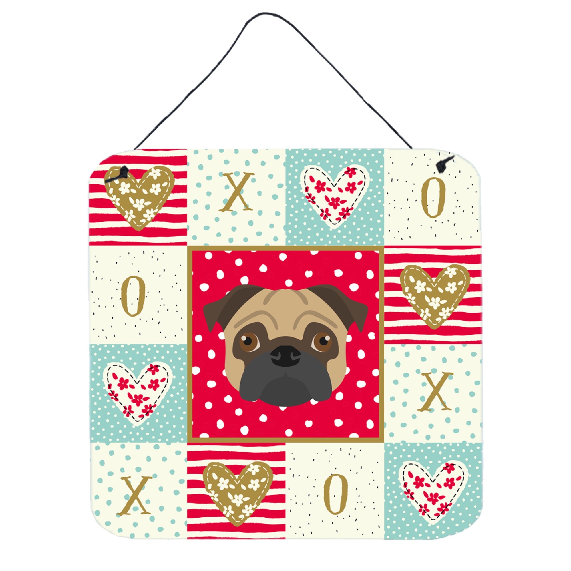 'Caroline'S Treasures Pug Love Door Hanging Prints Wall-Decor, Multicolor''
