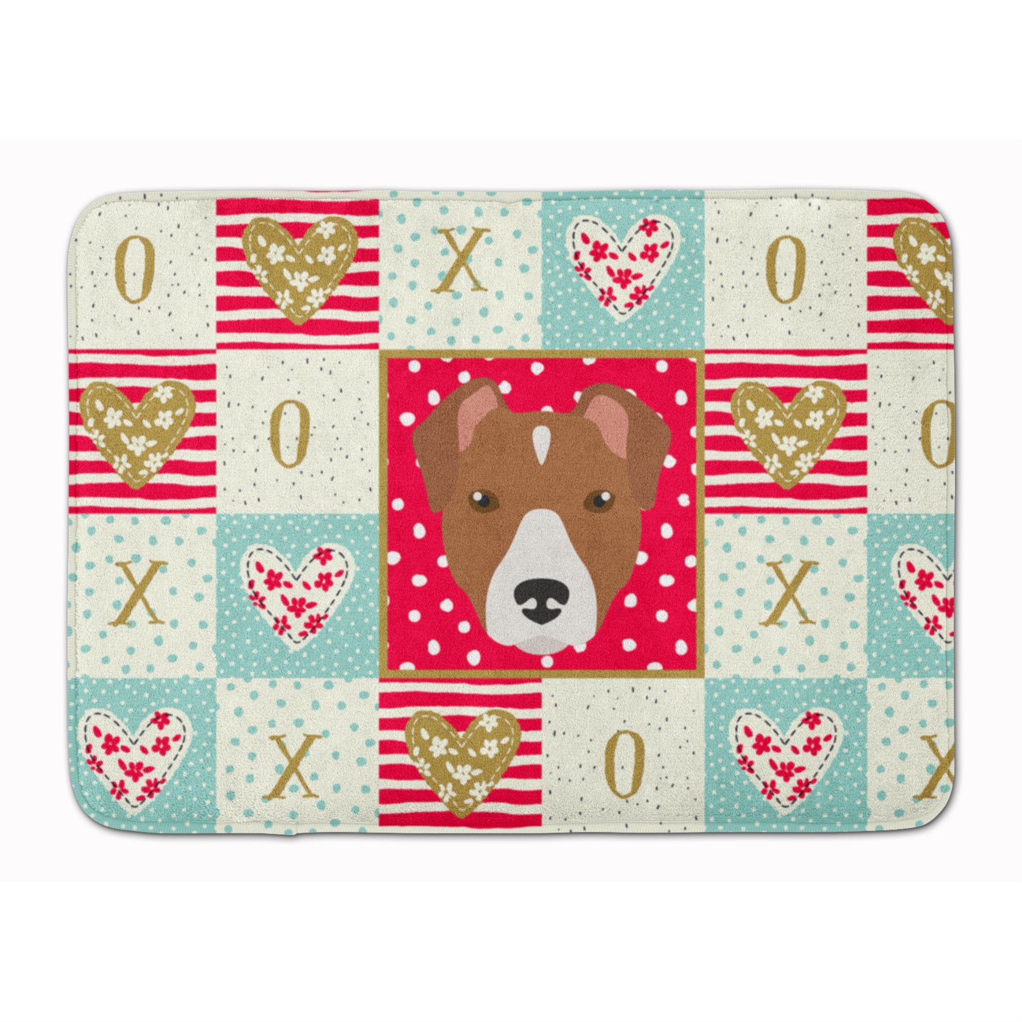 'Caroline'S Treasures Rat Terrier Love Machine Washable Memory Foam Mat Doormats, Multicolor''
