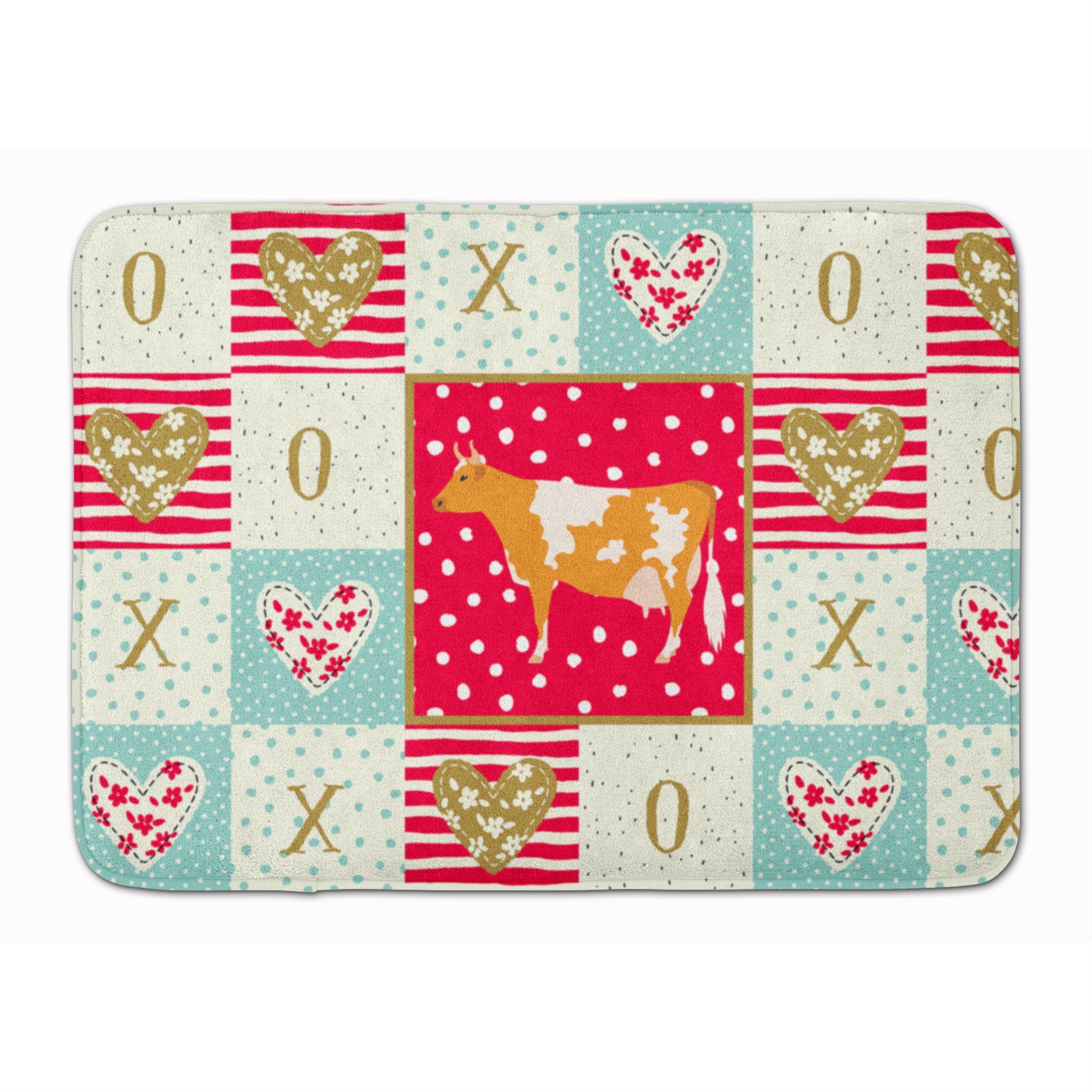 'Caroline'S Treasures Guernsey Cow Love Machine Washable Memory Foam Mat Doormats, Multicolor''