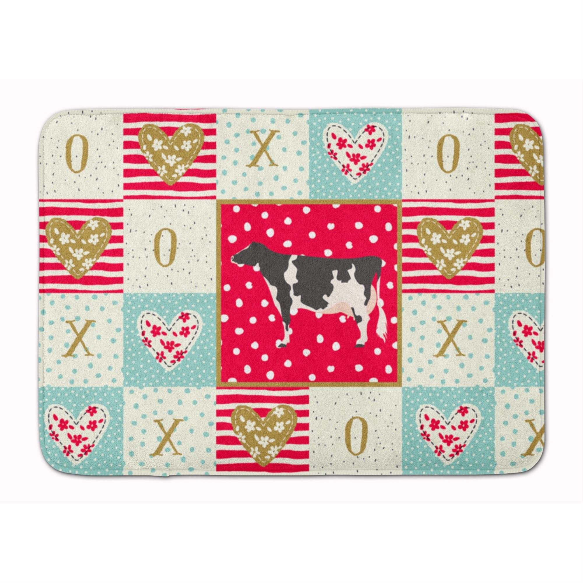 'Caroline'S Treasures Holstein Cow Love Machine Washable Memory Foam Mat Doormats, Multicolor''