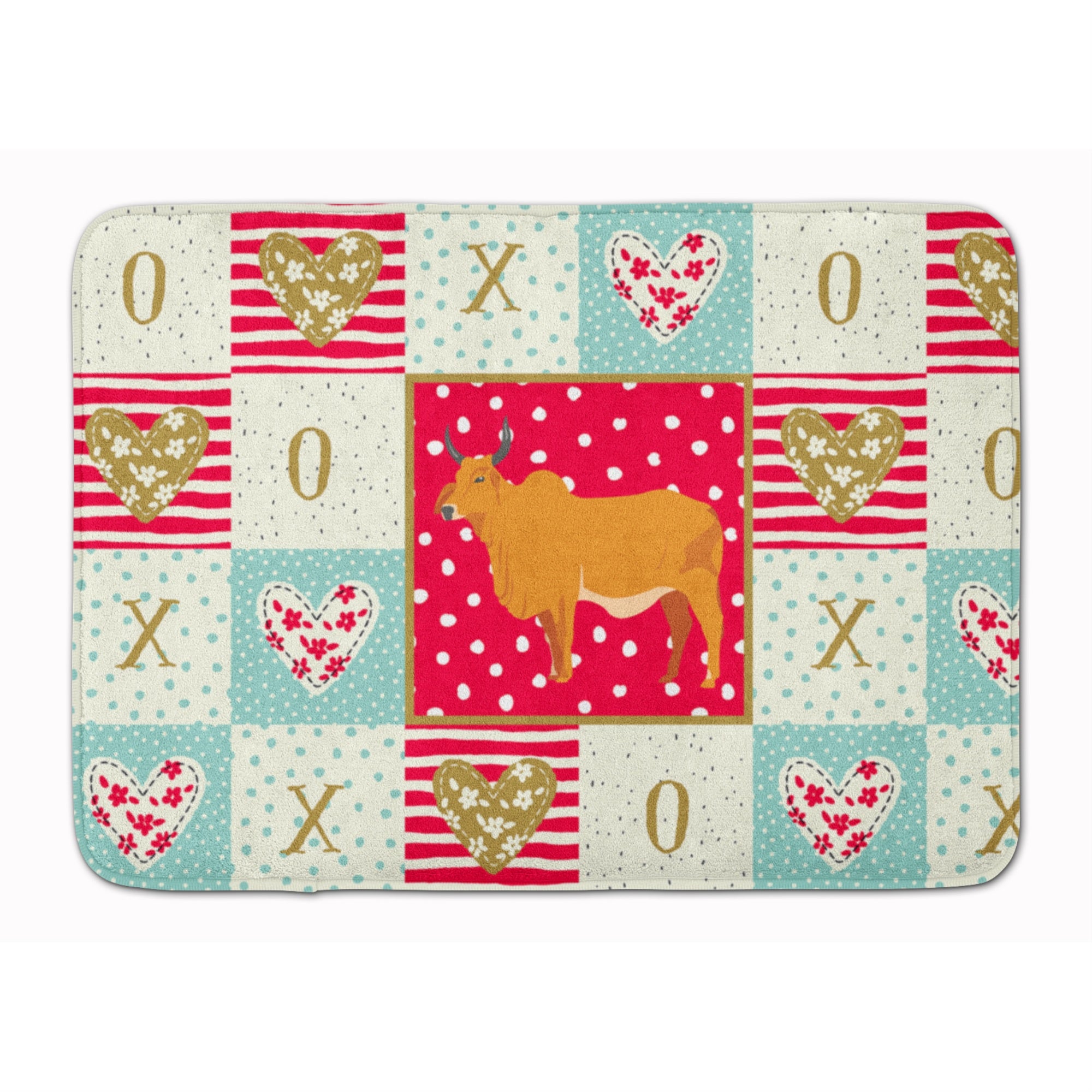 'Caroline'S Treasures Zebu Indicine Cow Love Machine Washable Memory Foam Mat Doormats, Multicolor''
