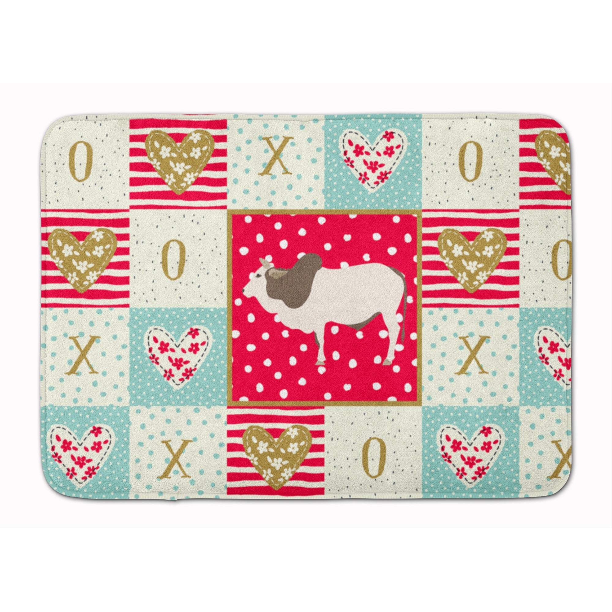 'Caroline'S Treasures Malvi Cow Love Machine Washable Memory Foam Mat Doormats, Multicolor''