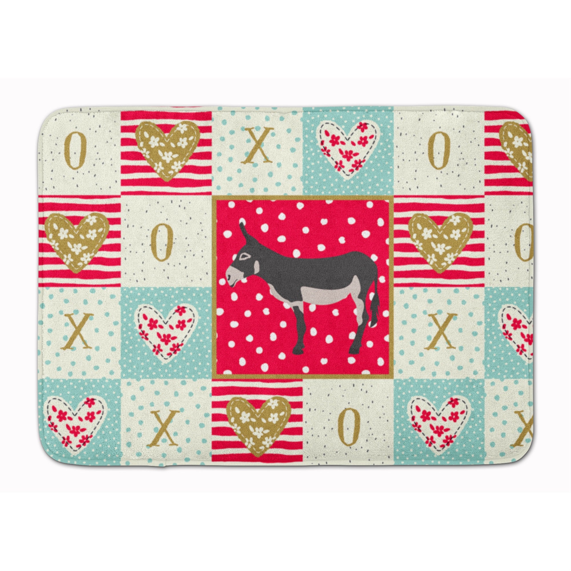 'Caroline'S Treasures American Mammoth Jack Donkey Love Machine Washable Memory Foam Mat Doormats, Multicolor''