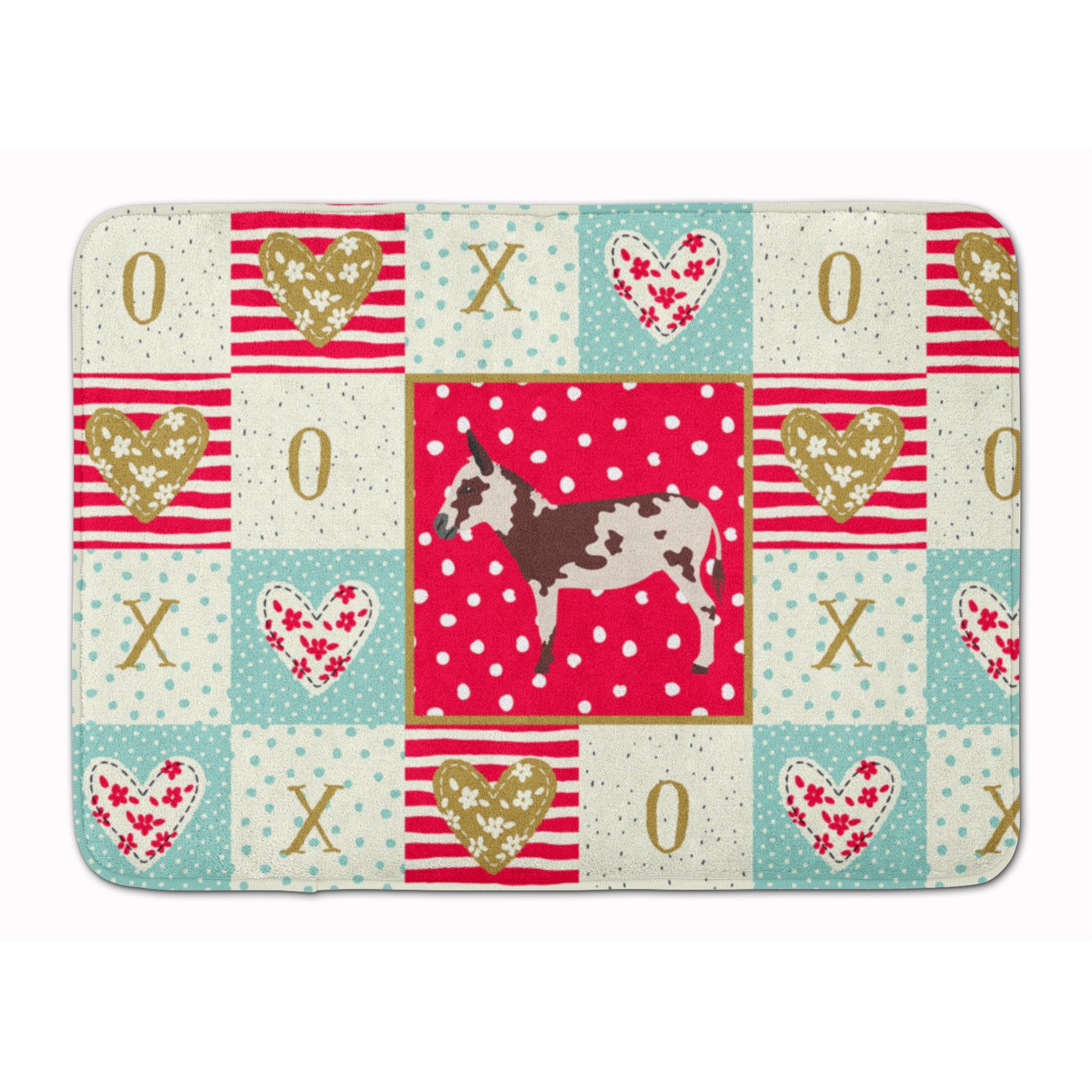 'Caroline'S Treasures American Spotted Donkey Love Machine Washable Memory Foam Mat Doormats, Multicolor''