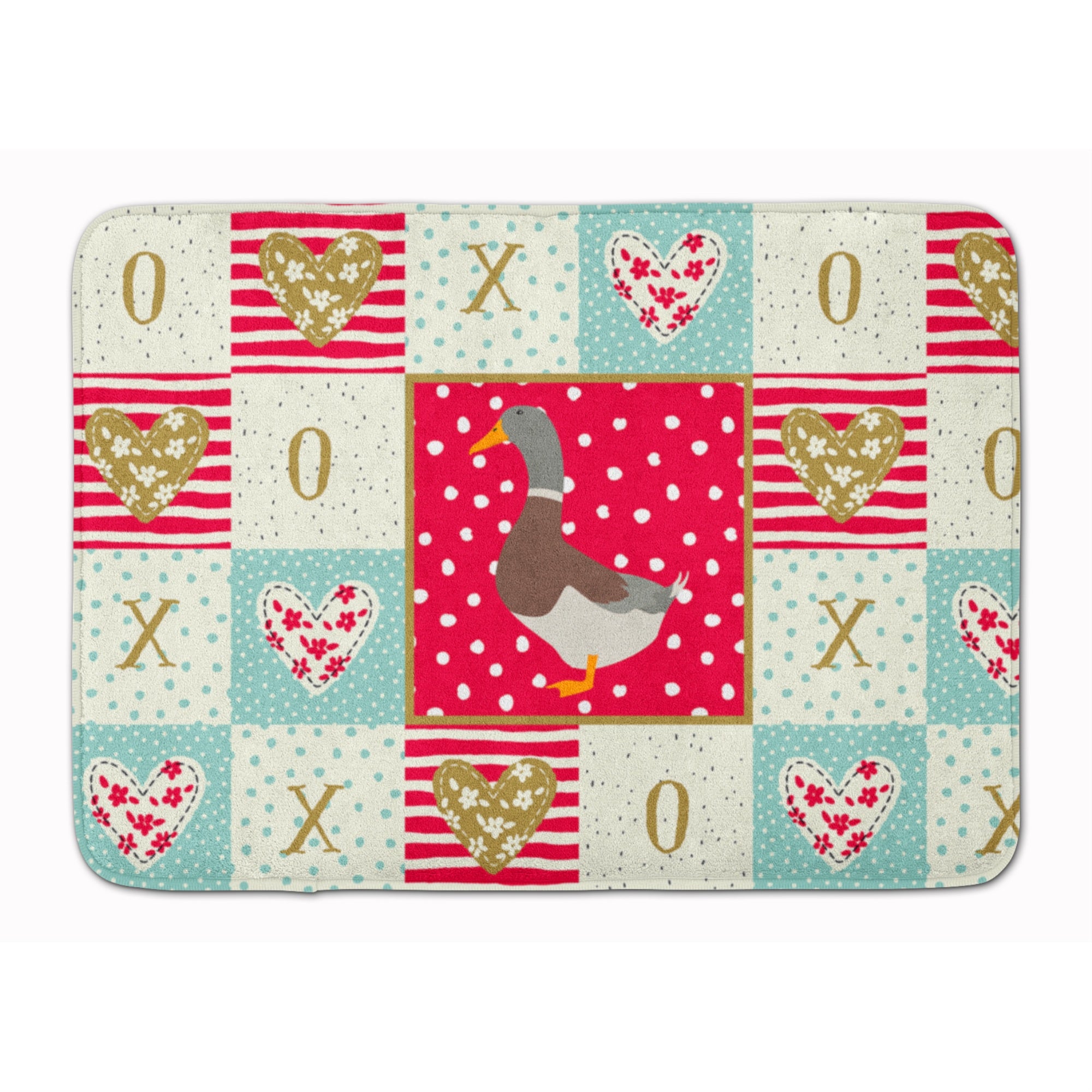 'Caroline'S Treasures Saxony Sachsenente Duck Love Machine Washable Memory Foam Mat Doormats, Multicolor''
