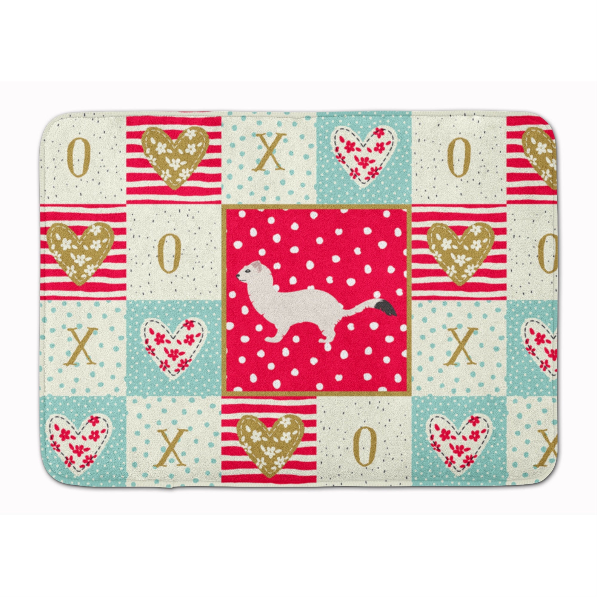 'Caroline'S Treasures Stoat Short-Tailed Weasel Love Machine Washable Memory Foam Mat Doormats, Multicolor''