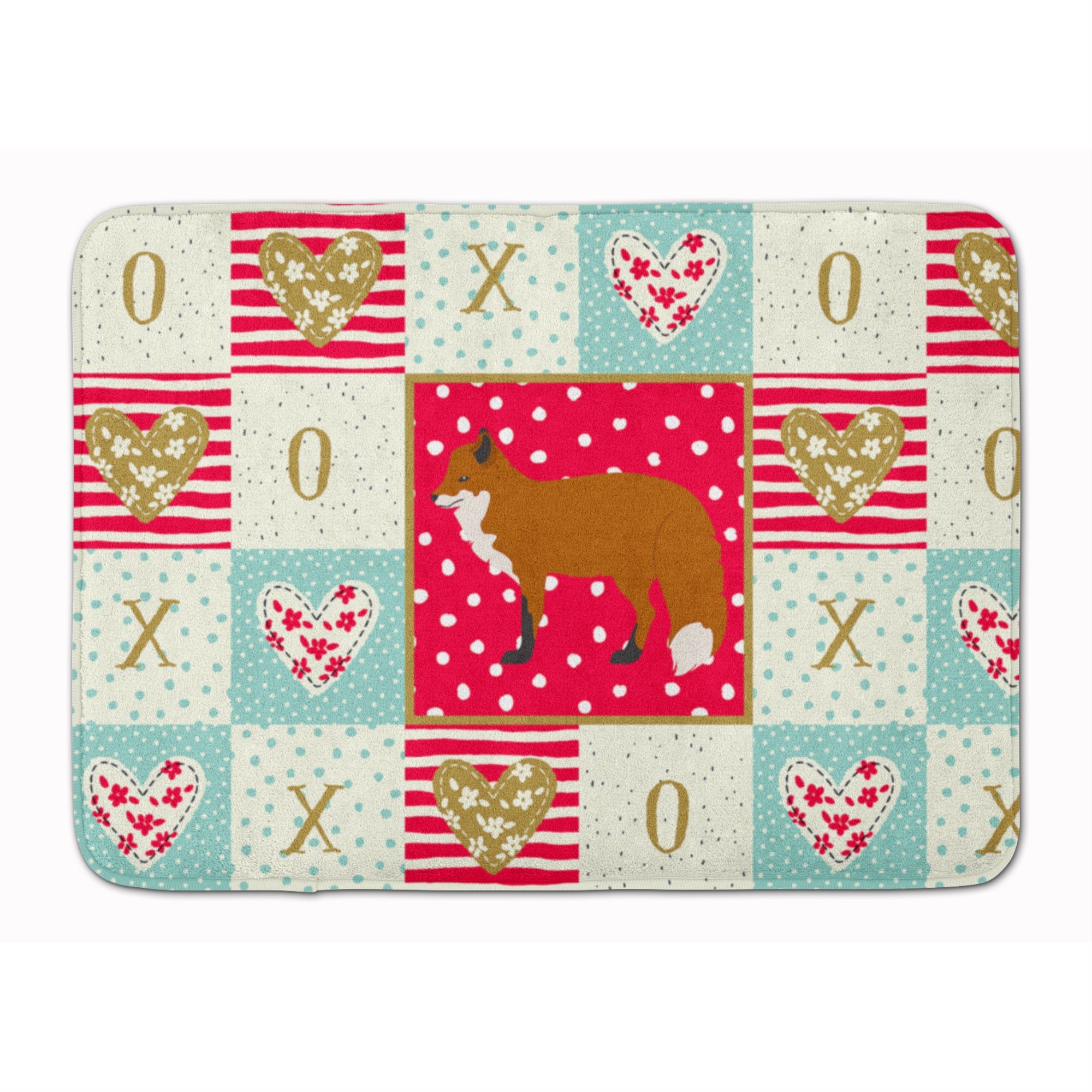 'Caroline'S Treasures Red Fox Love Machine Washable Memory Foam Mat Doormats, Multicolor''