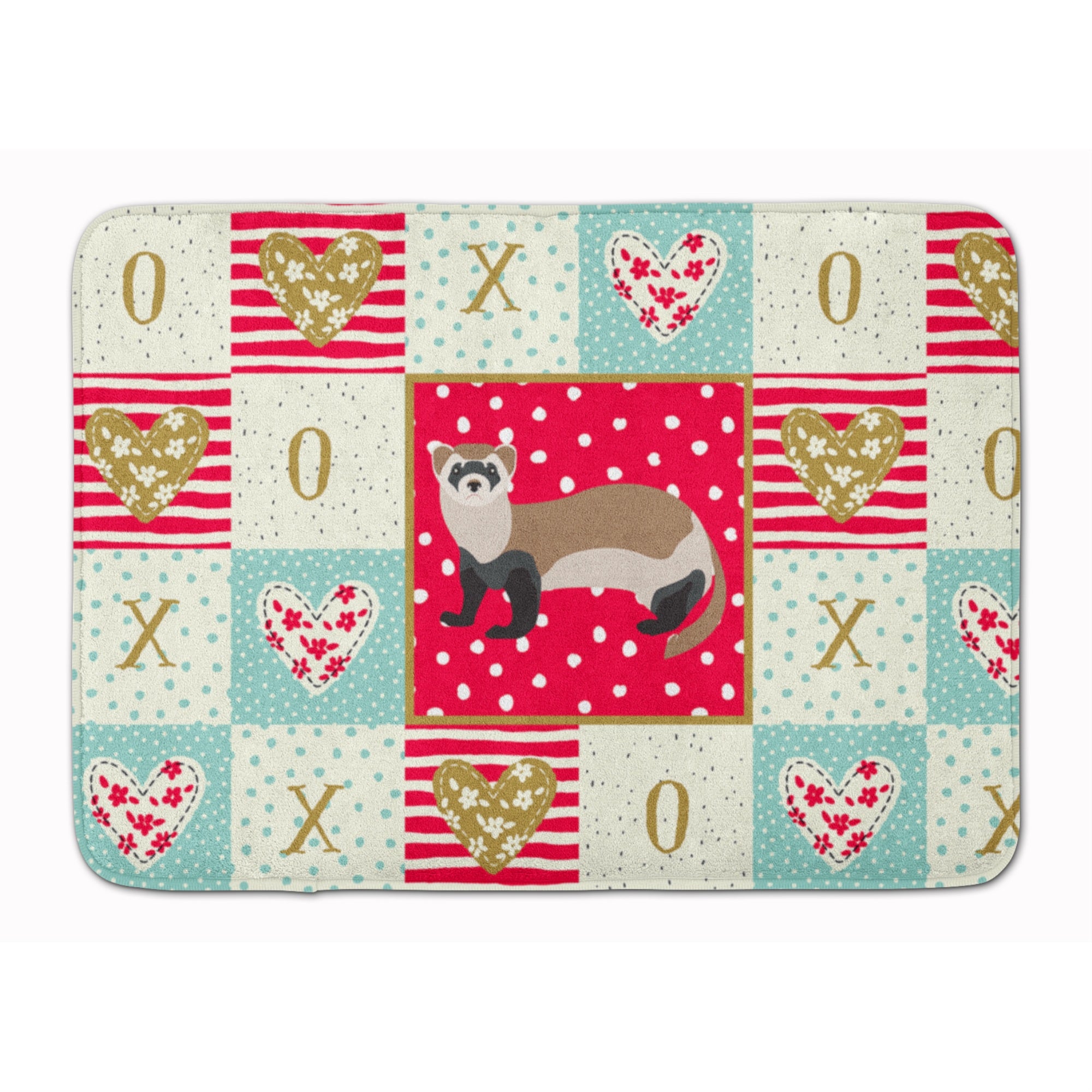 'Caroline'S Treasures Ferret Love Machine Washable Memory Foam Mat Doormats, Multicolor''
