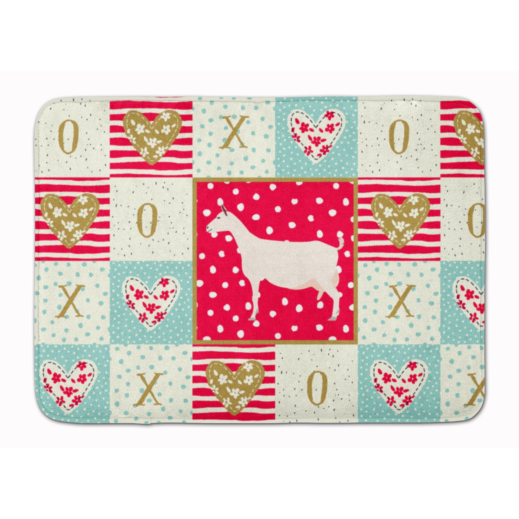 'Caroline'S Treasures Saanen Goat Love Machine Washable Memory Foam Mat Doormats, Multicolor''