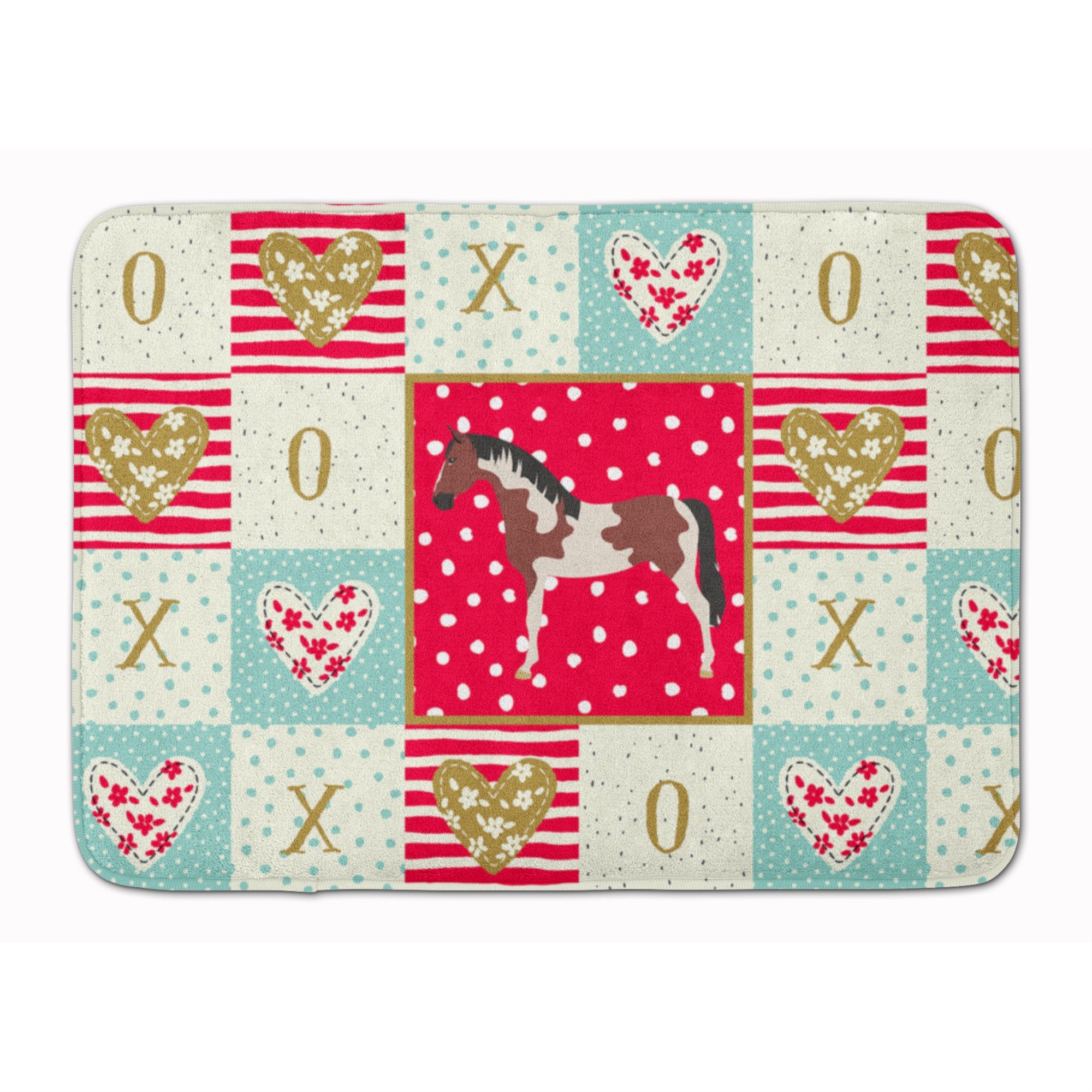 'Caroline'S Treasures Pinto Horse Love Machine Washable Memory Foam Mat Doormats, Multicolor''