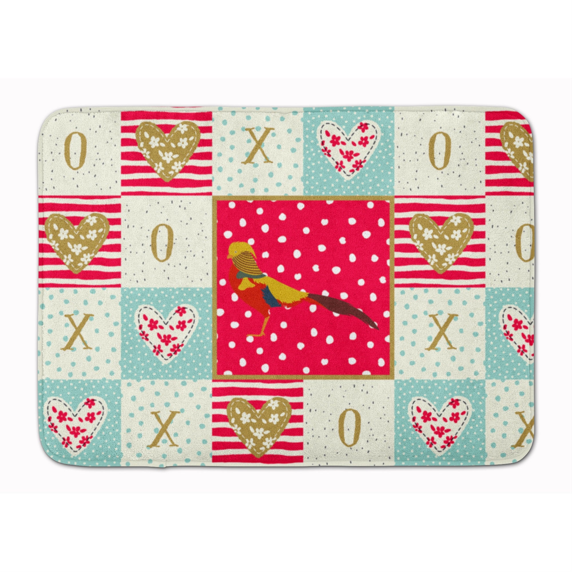 'Caroline'S Treasures Golden Or Chinese Pheasant Love Machine Washable Memory Foam Mat Doormats, Multicolor''