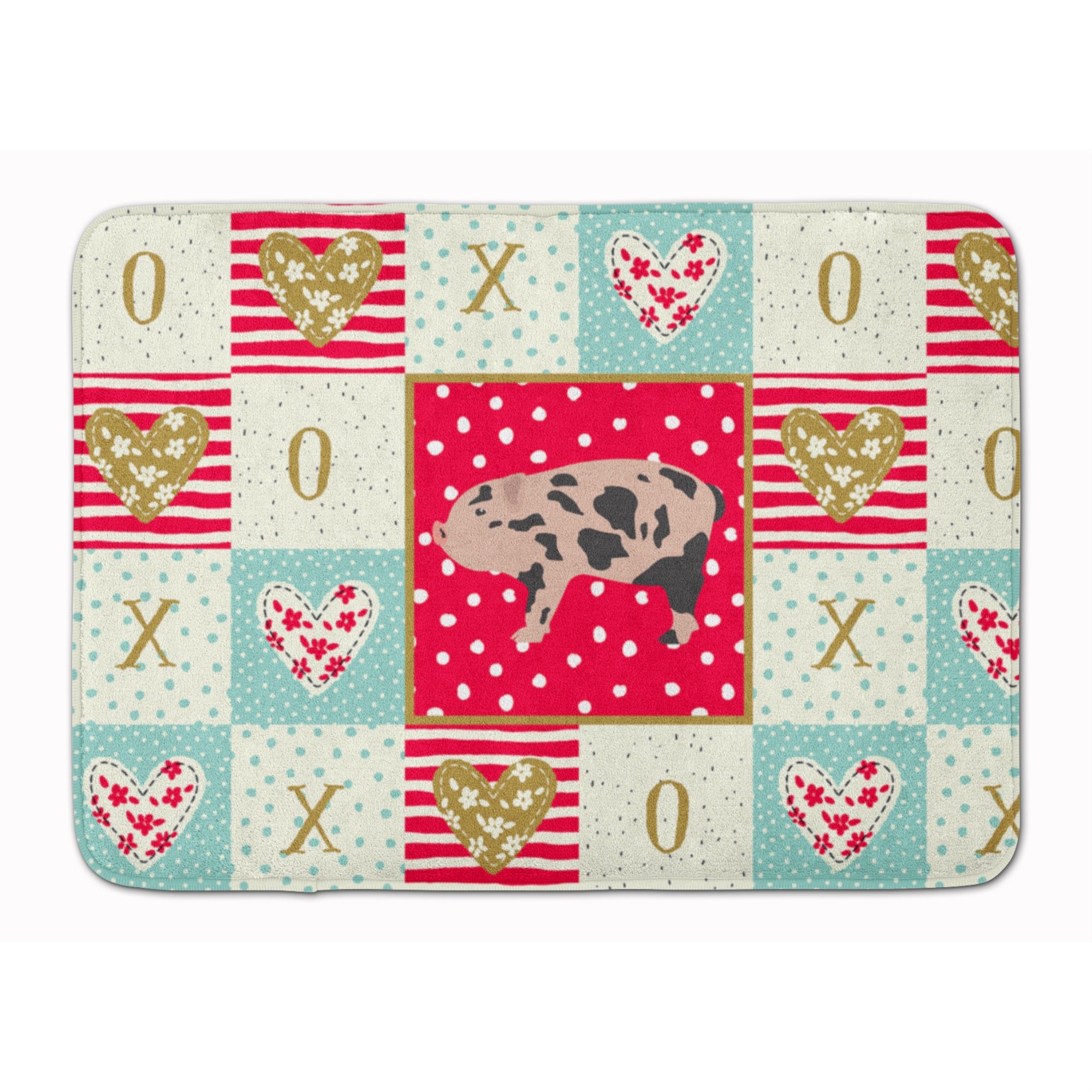 'Caroline'S Treasures Mini Miniature Pig Love Machine Washable Memory Foam Mat Doormats, Multicolor''