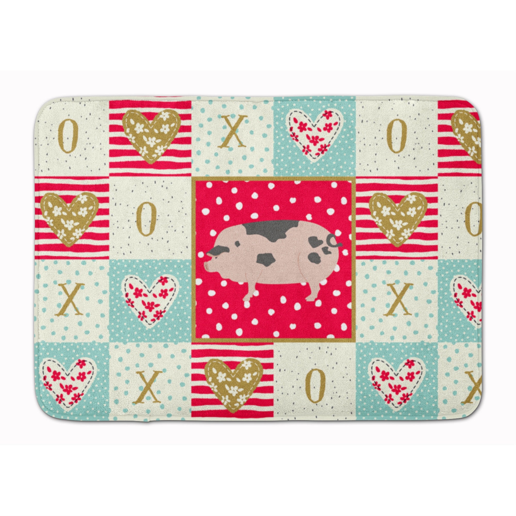 'Caroline'S Treasures Gloucester Old Spot Pig Love Machine Washable Memory Foam Mat Doormats, Multicolor''