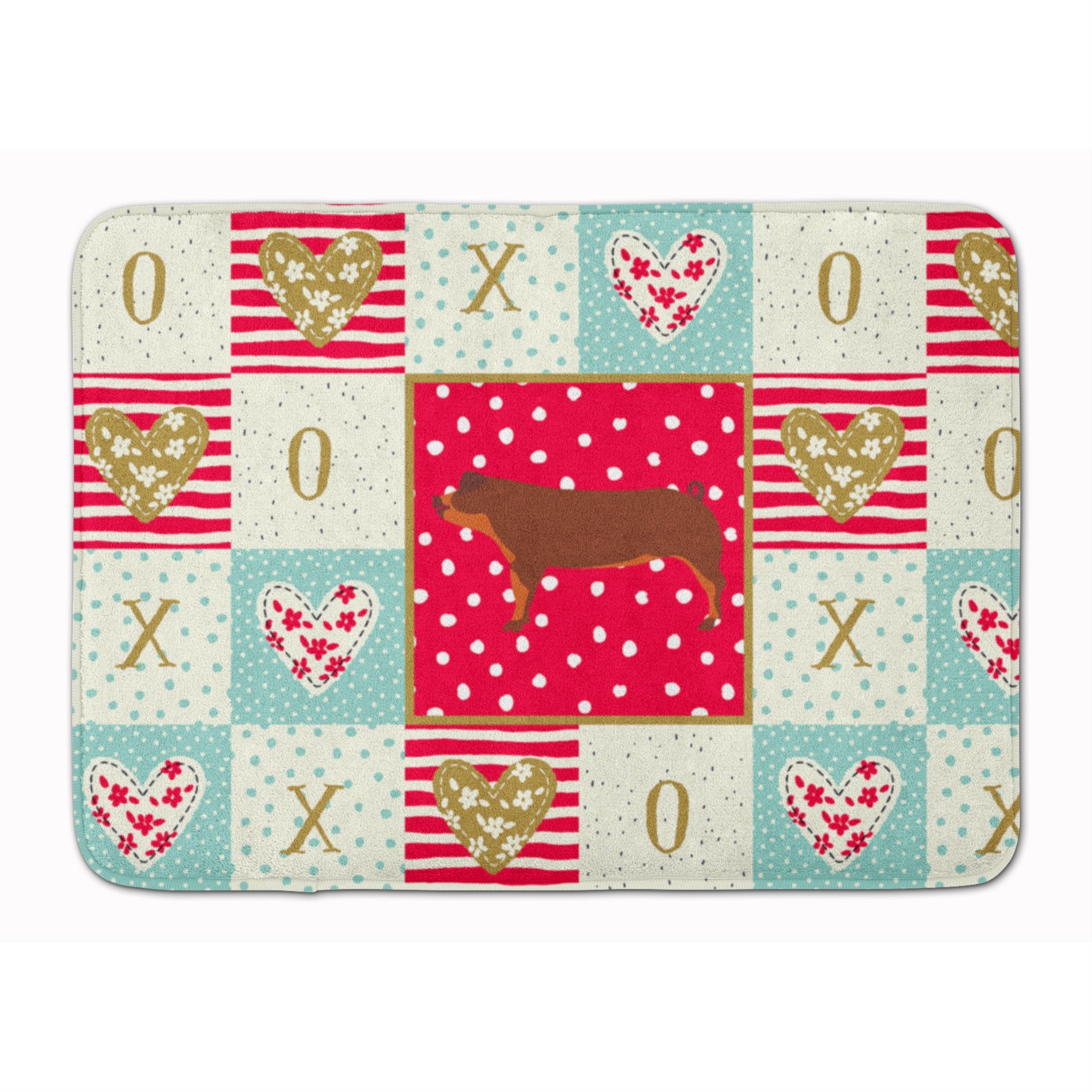 Carolines Treasures Duroc Pig Love Machine Washable Memory Foam Mat doormats, Multicolor