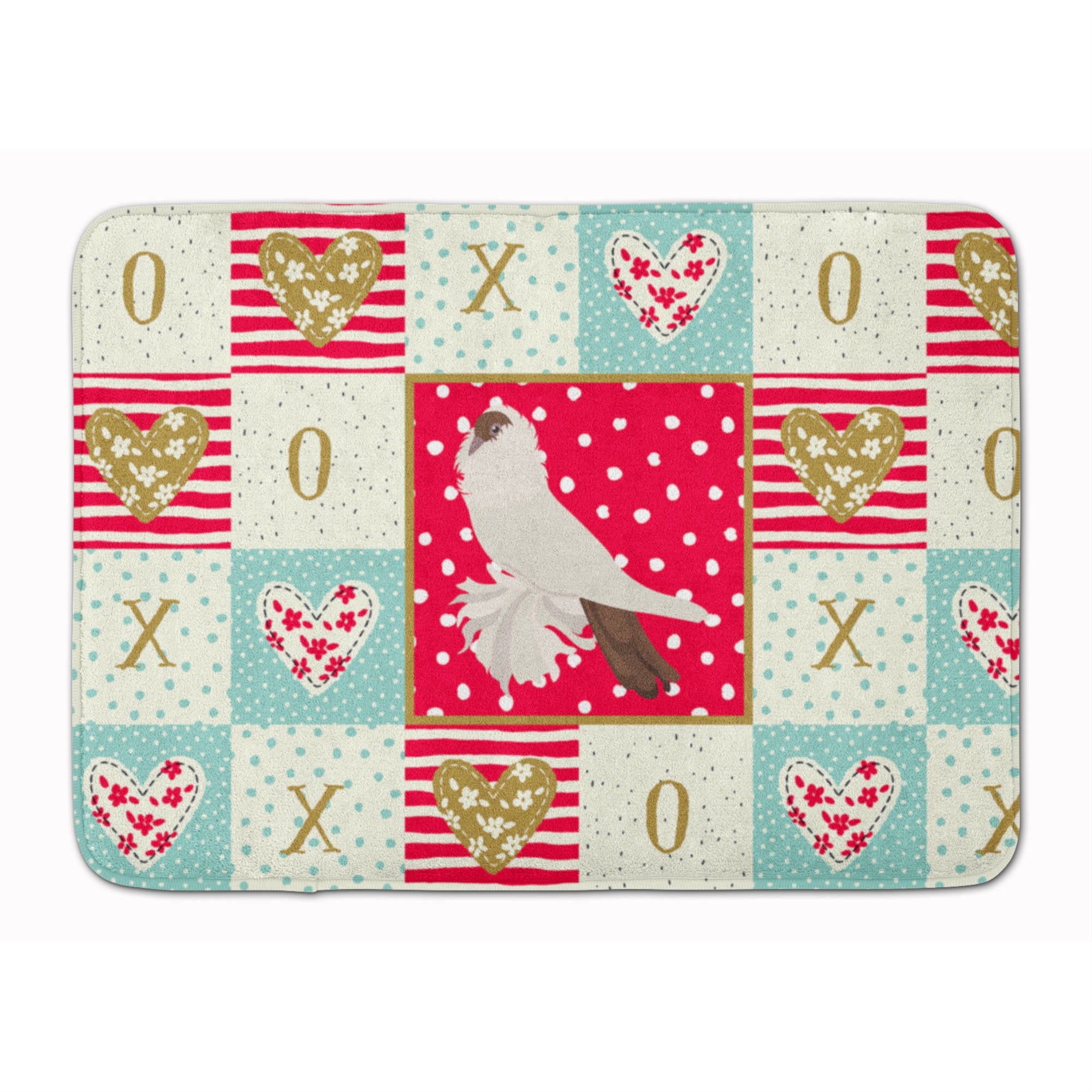 Carolines Treasures German Helmet Pigeon Love Machine Washable Memory Foam Mat doormats, Multicolor