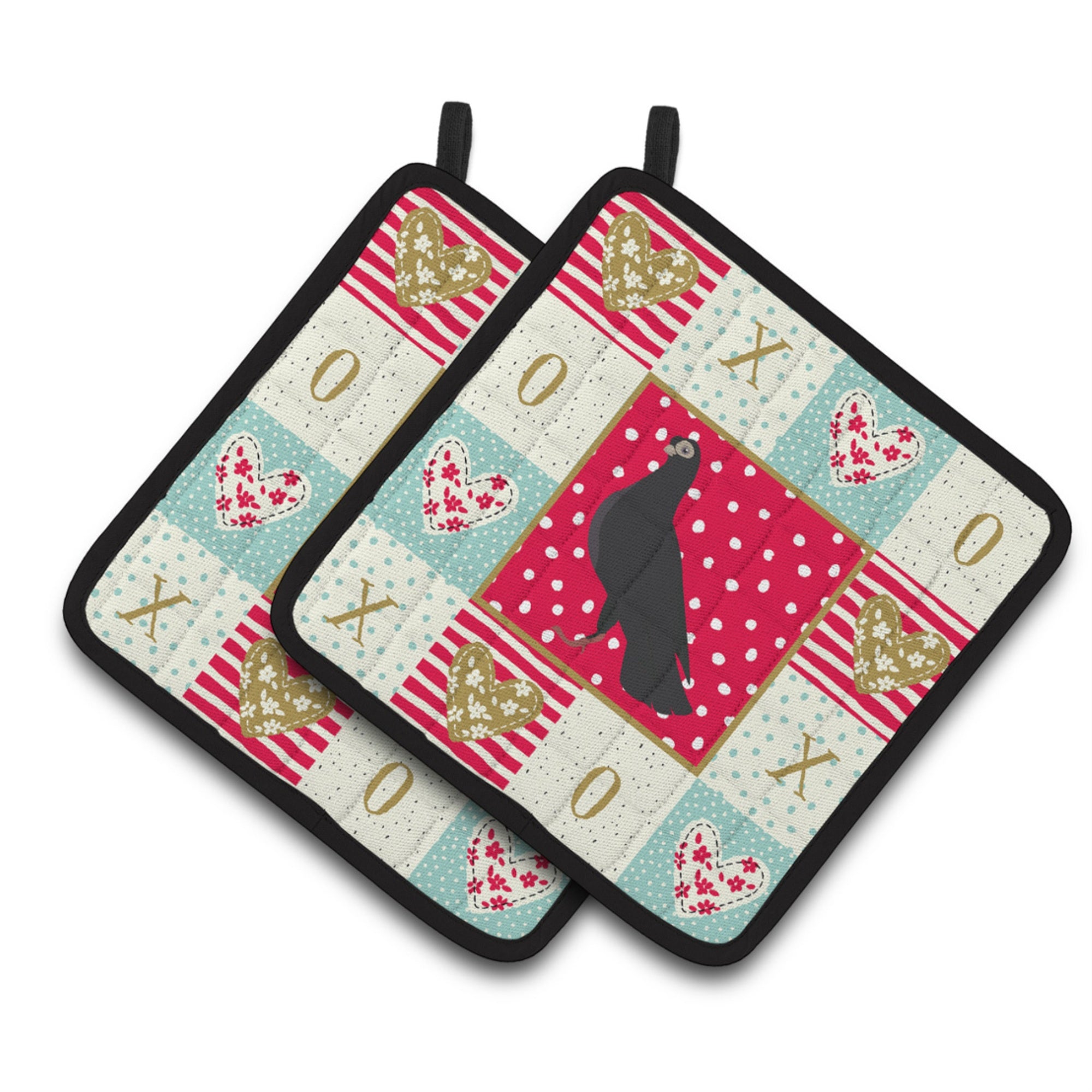 Carolines Treasures CK5374PTHD Budapest Highflyer Pigeon Love Pair of Pot Holders potholders, Multicolor