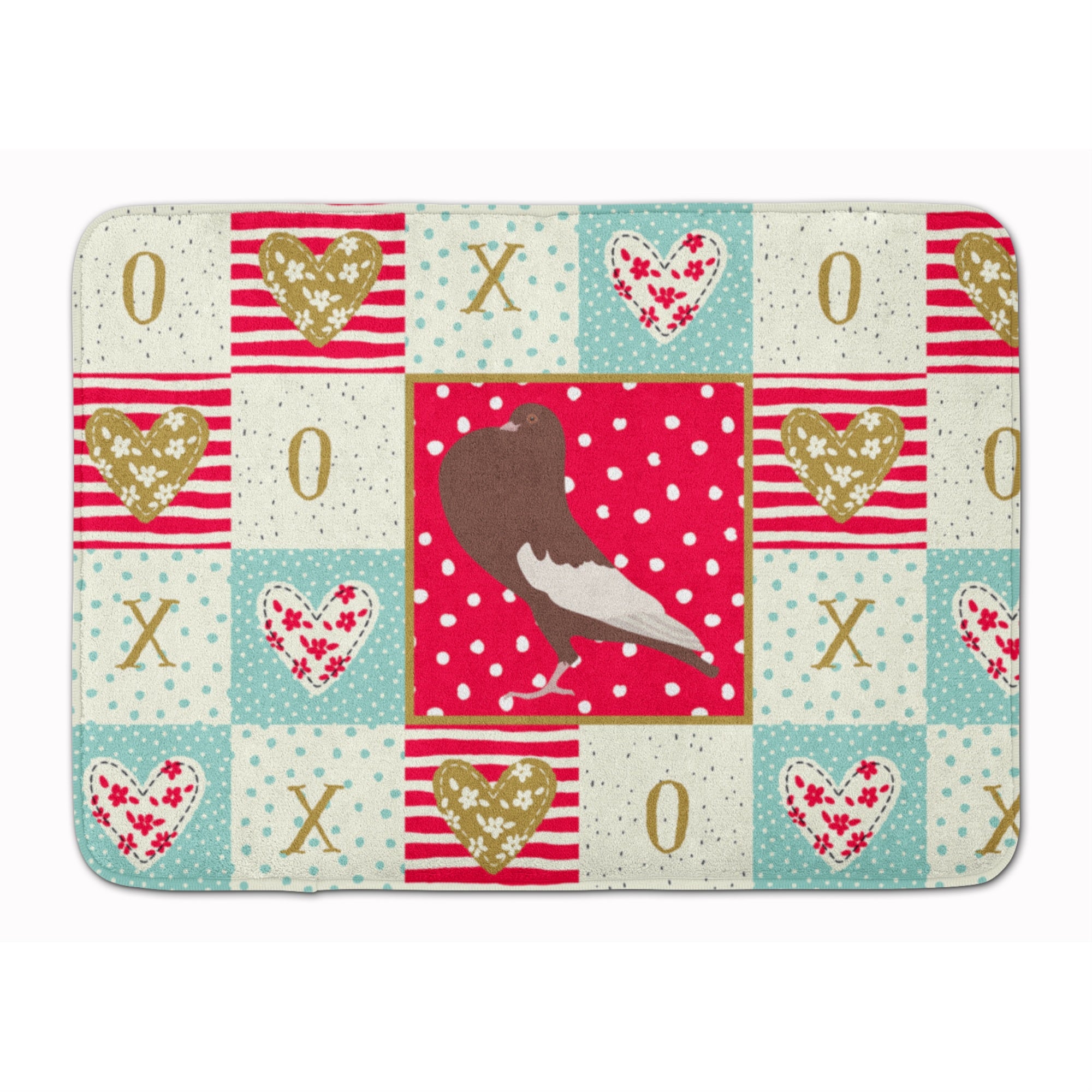 Carolines Treasures English Pouter Pigeon Love Machine Washable Memory Foam Mat doormats, Multicolor