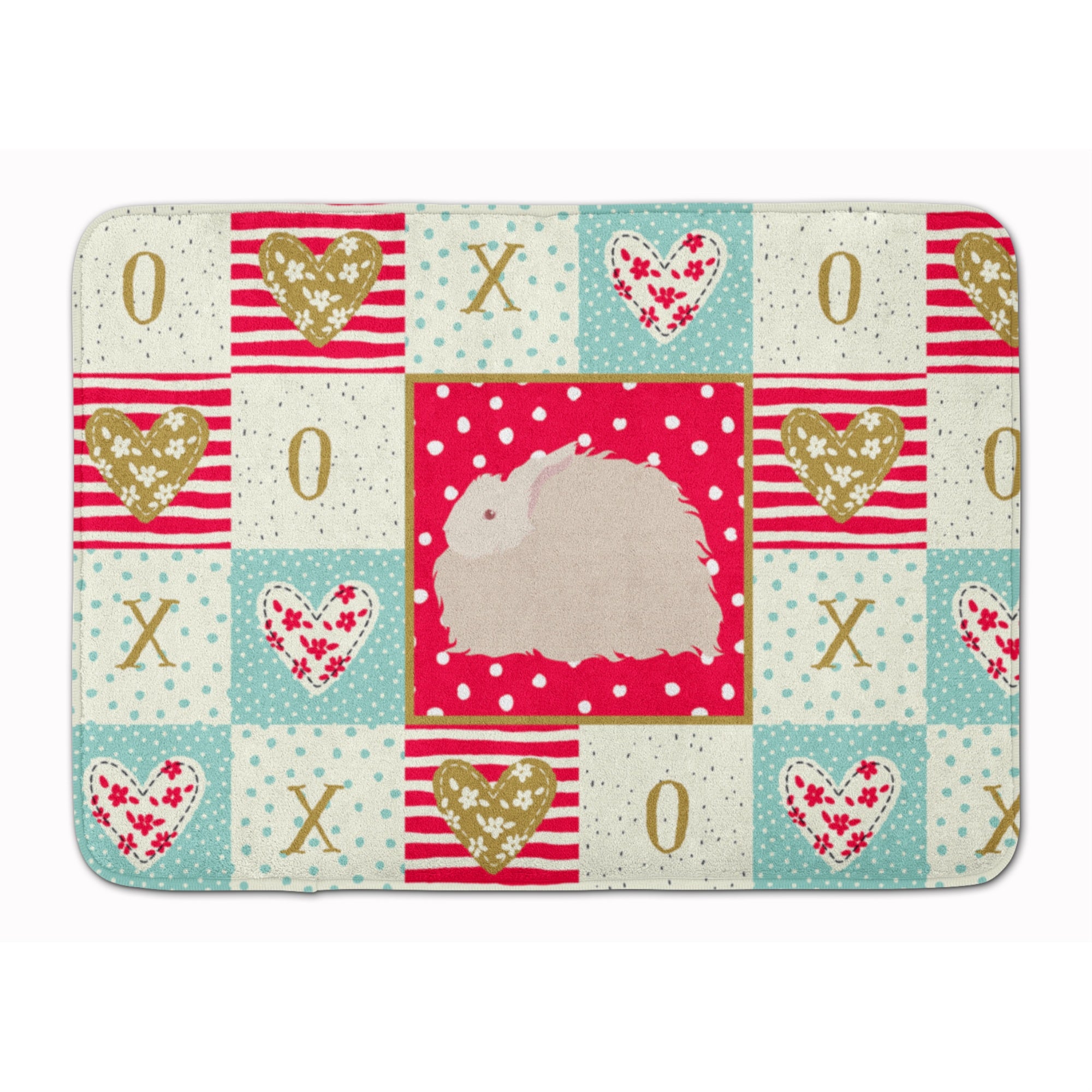 'Caroline'S Treasures Fluffy Angora Rabbit Love Machine Washable Memory Foam Mat Doormats, Multicolor''