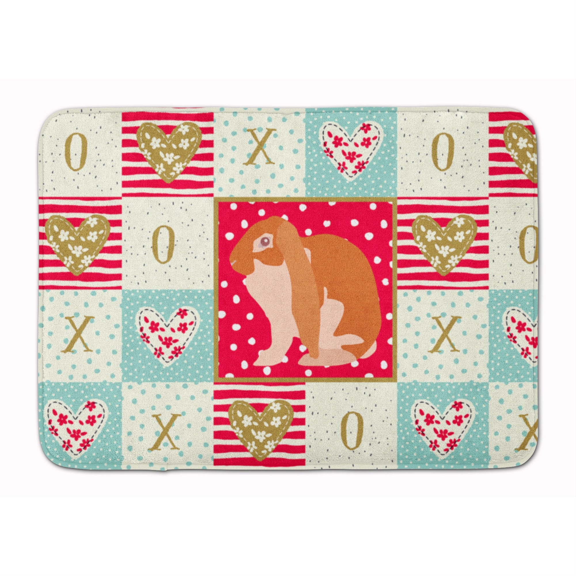 Carolines Treasures English Lop Rabbit Love Machine Washable Memory Foam Mat doormats, Multicolor