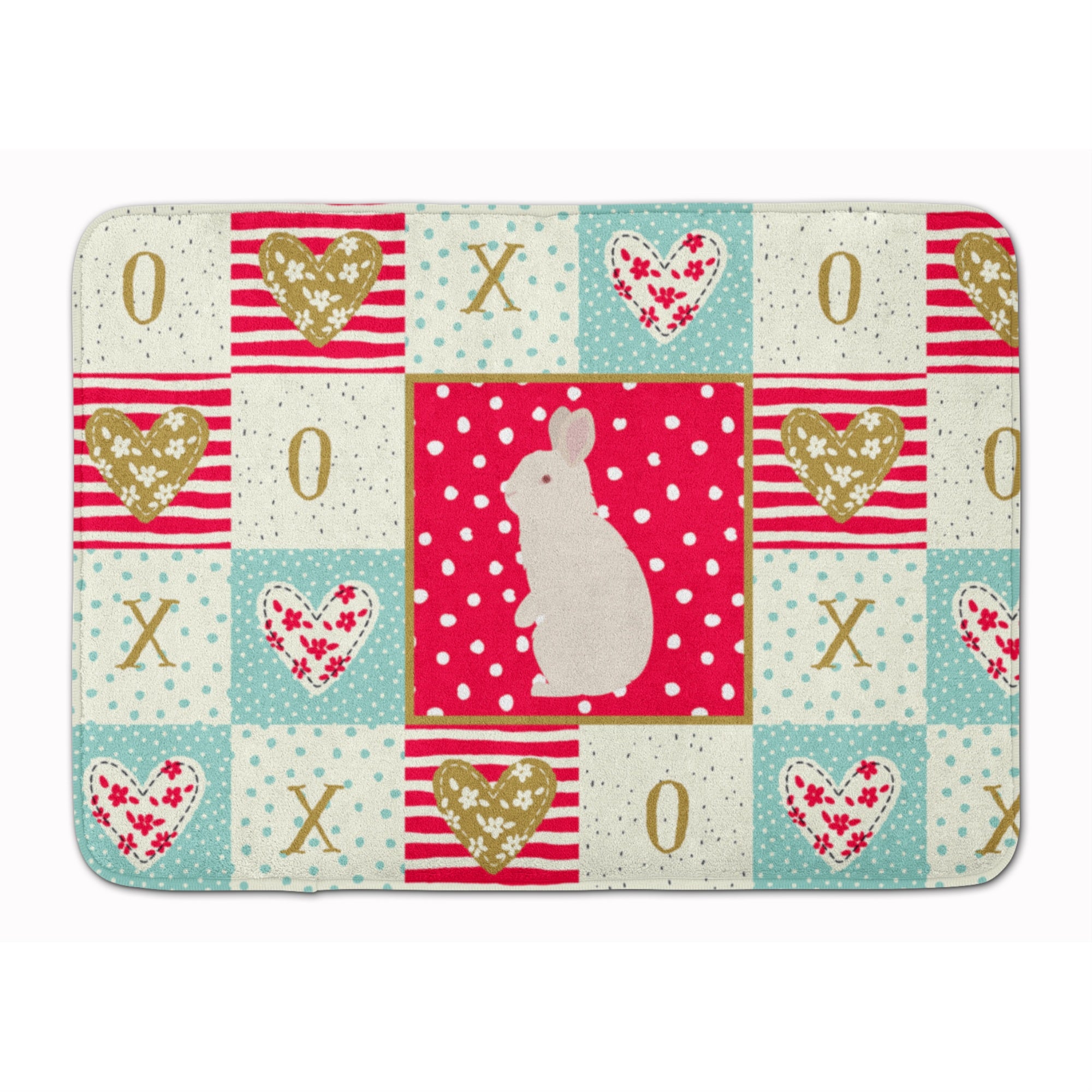 Carolines Treasures New Zealand White Rabbit Love Machine Washable Memory Foam Mat doormats, Multicolor