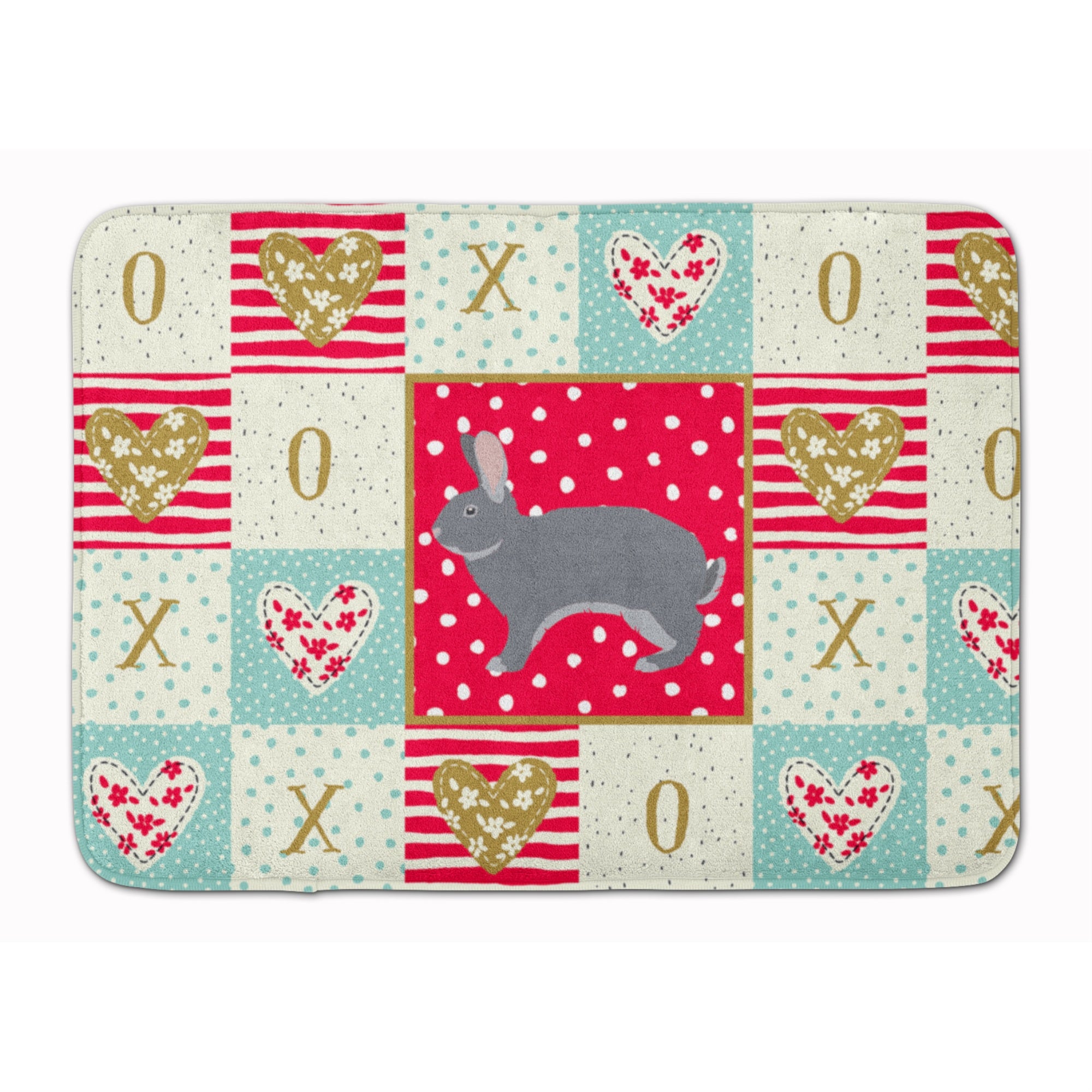 Carolines Treasures Giant Chinchilla Rabbit Love Machine Washable Memory Foam Mat doormats, Multicolor