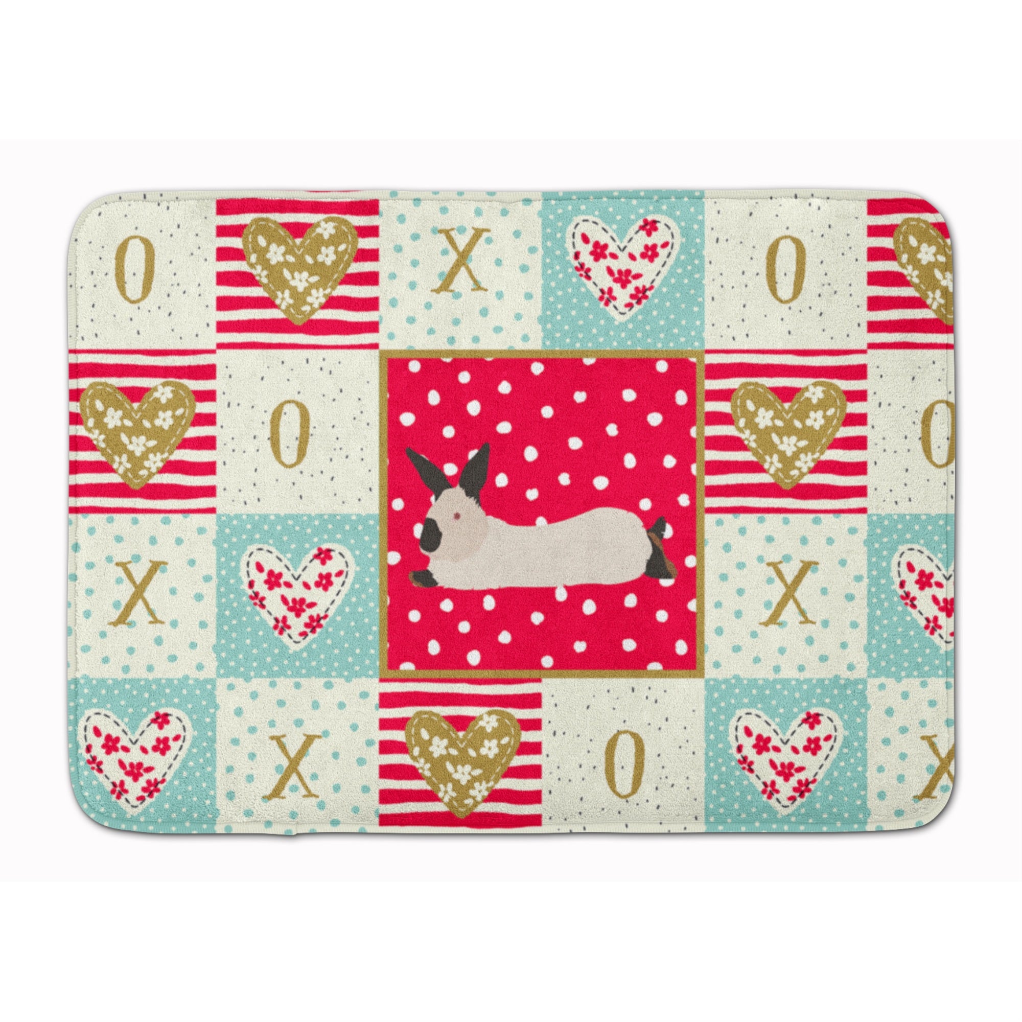Carolines Treasures California White Rabbit Love Machine Washable Memory Foam Mat doormats, Multicolor
