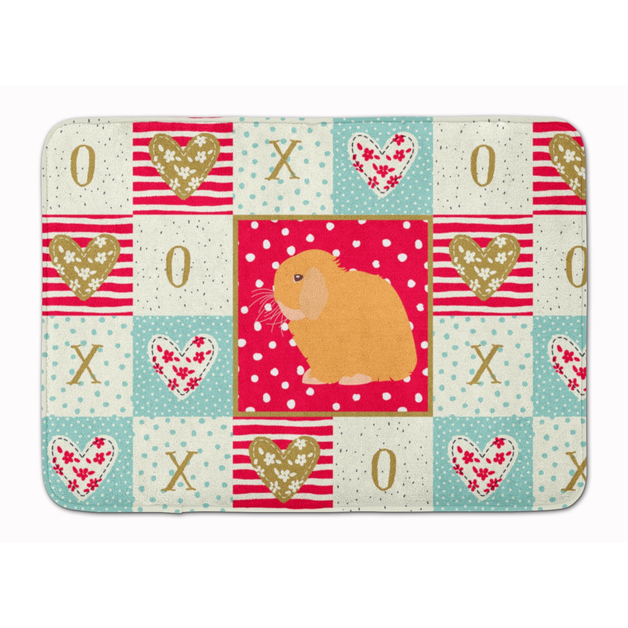 Carolines Treasures Holland Lop Rabbit Love Machine Washable Memory Foam Mat doormats, Multicolor