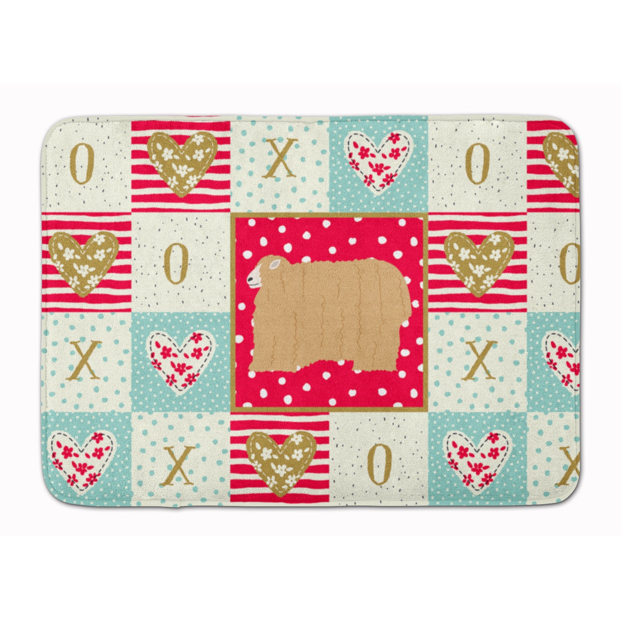 Carolines Treasures Lincoln Longwool Sheep Love Machine Washable Memory Foam Mat doormats, Multicolor