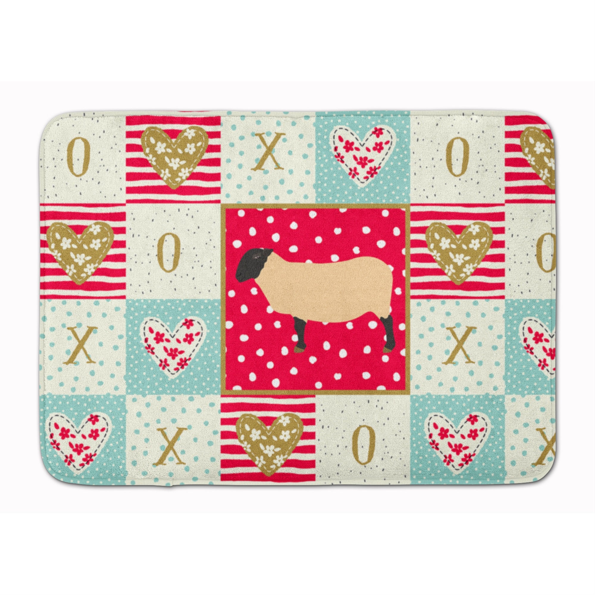 Carolines Treasures Suffolk Sheep Love Machine Washable Memory Foam Mat doormats, Multicolor