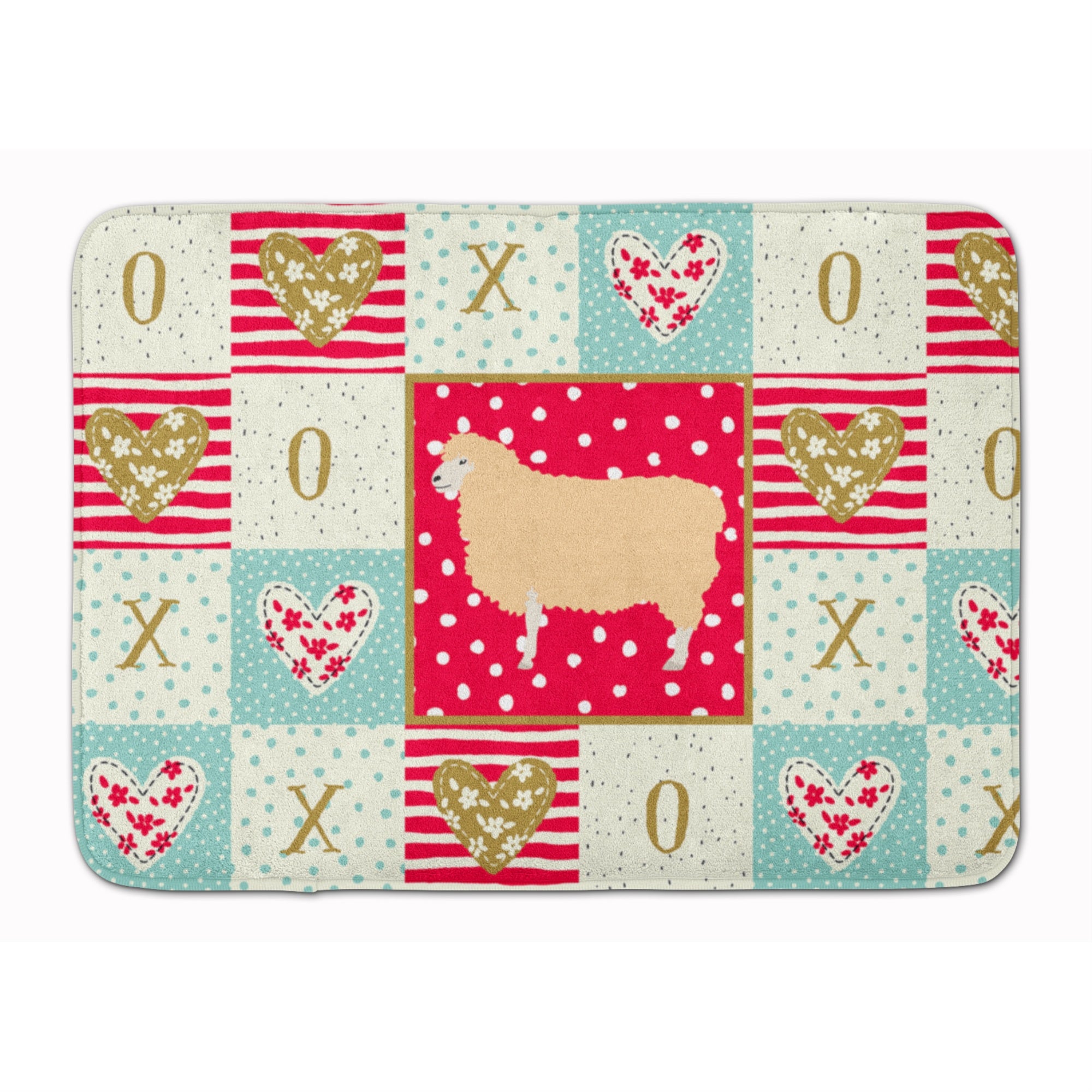 Carolines Treasures English Leicester Longwool Sheep Love Machine Washable Memory Foam Mat doormats, Multicolor