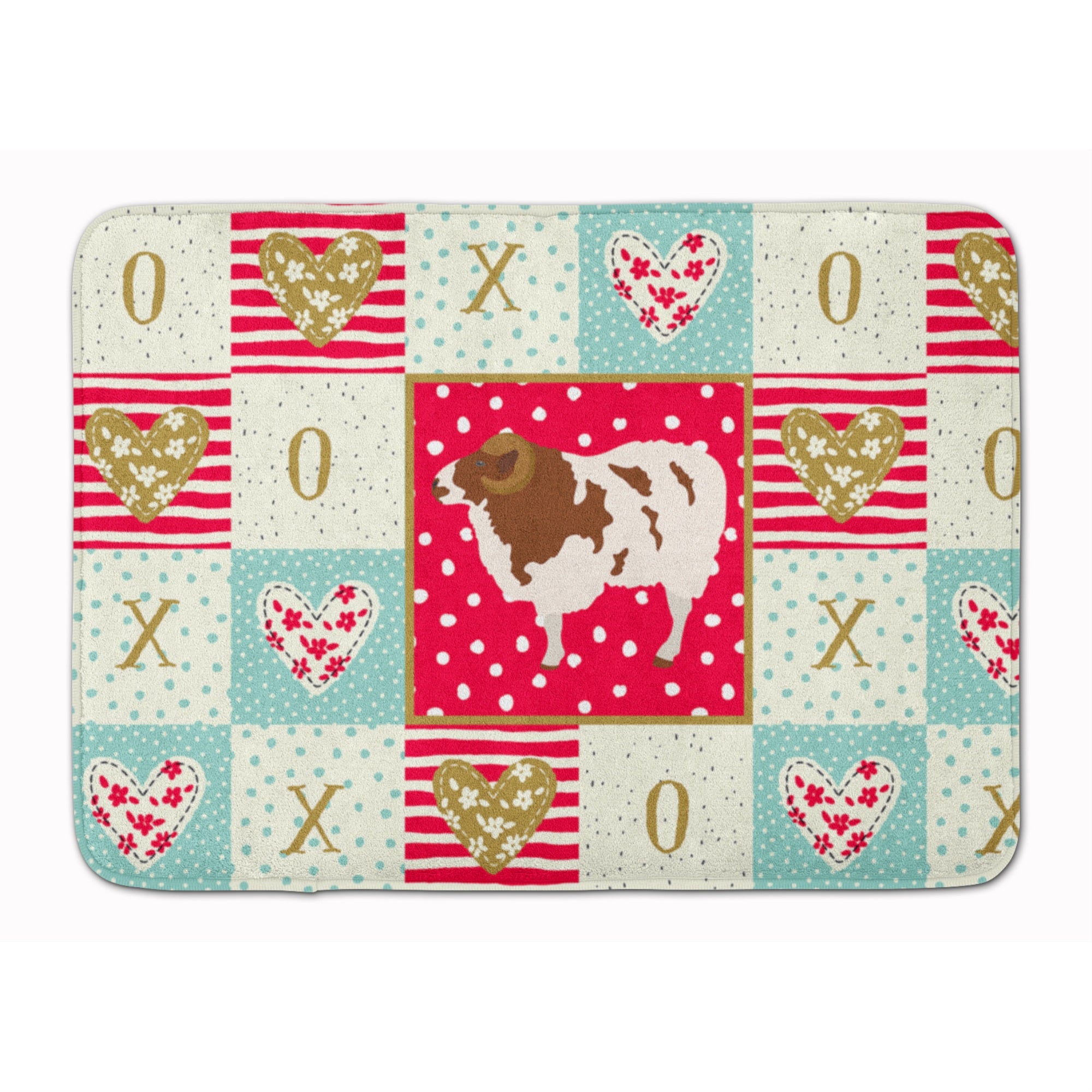 Carolines Treasures Jacob Sheep Love Machine Washable Memory Foam Mat doormats, Multicolor