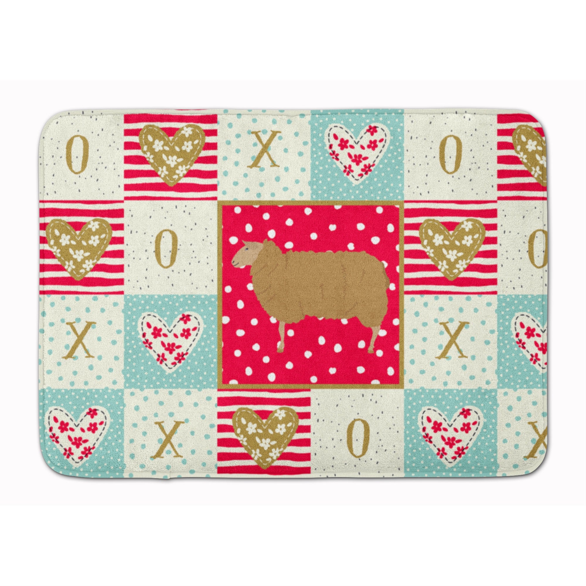 'Caroline'S Treasures East Friesian Sheep Love Machine Washable Memory Foam Mat Doormats, Multicolor''
