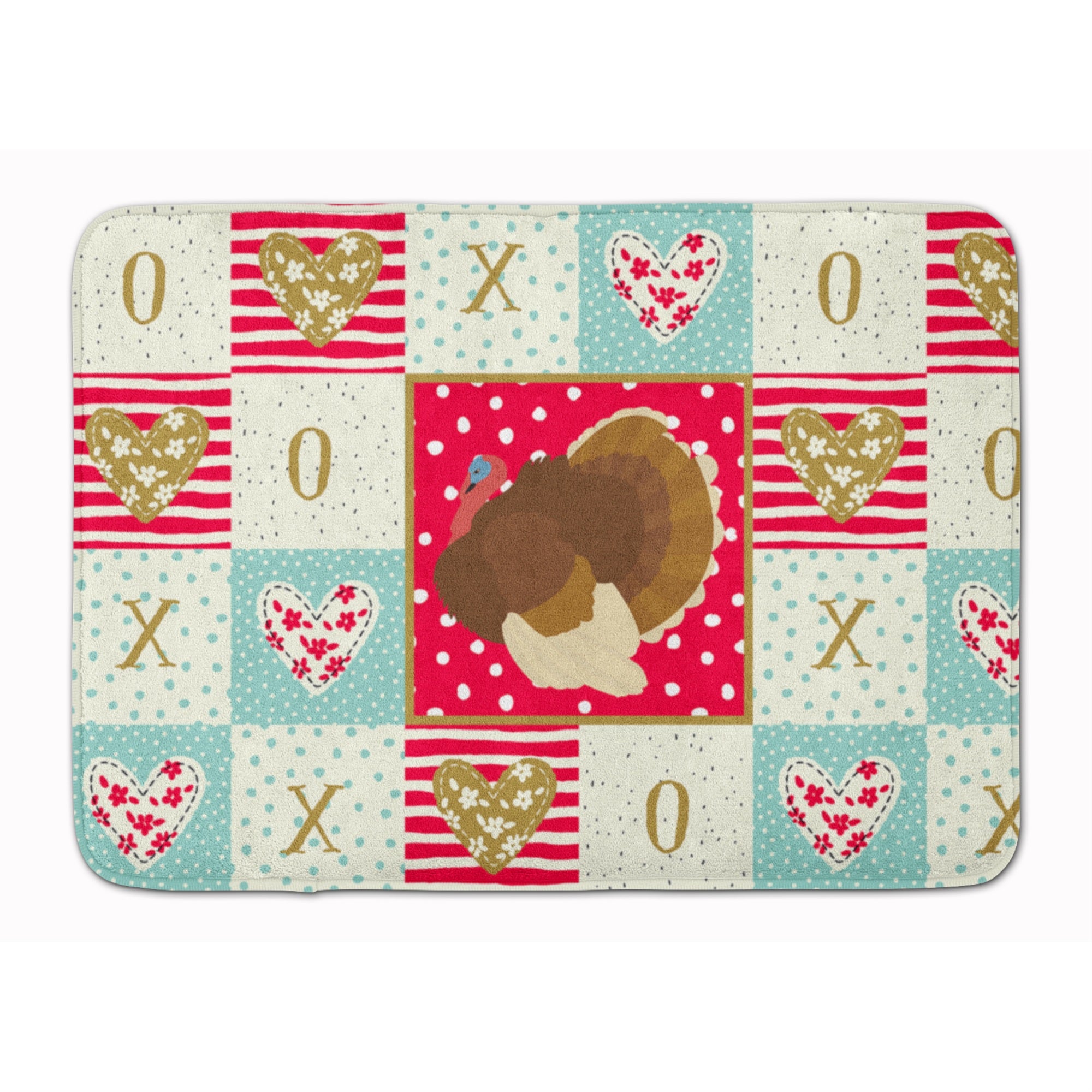 'Caroline'S Treasures French Turkey Dindon Love Machine Washable Memory Foam Mat Doormats, Multicolor''