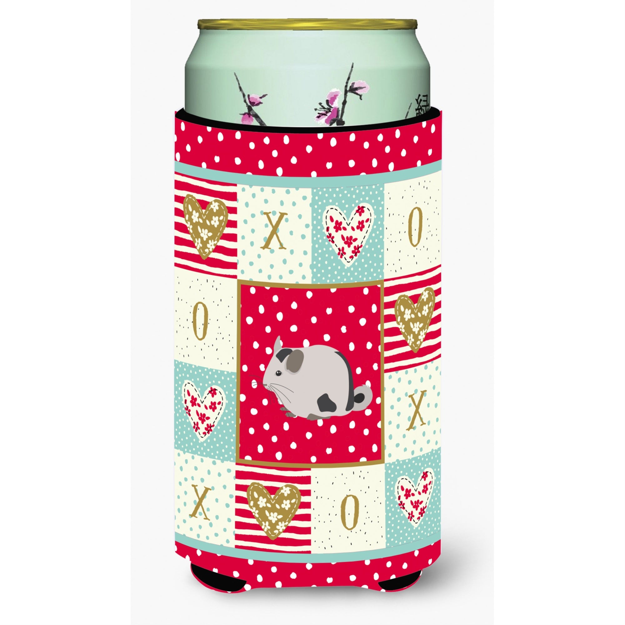Carolines Treasures Ck5423Tbc Mosaic Chinchilla Love Tall Boy Hugger Cold-Beverage-Koozies, Multicolor