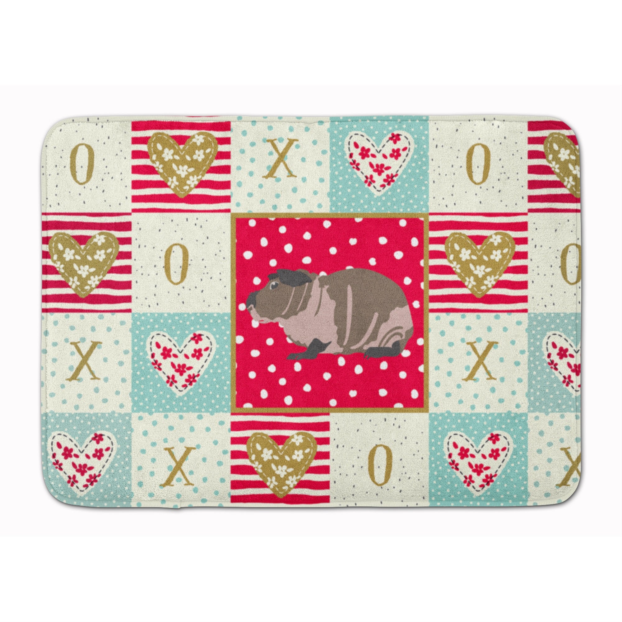 'Caroline'S Treasures Skinny Guinea Pig Love Machine Washable Memory Foam Mat Doormats, Multicolor''