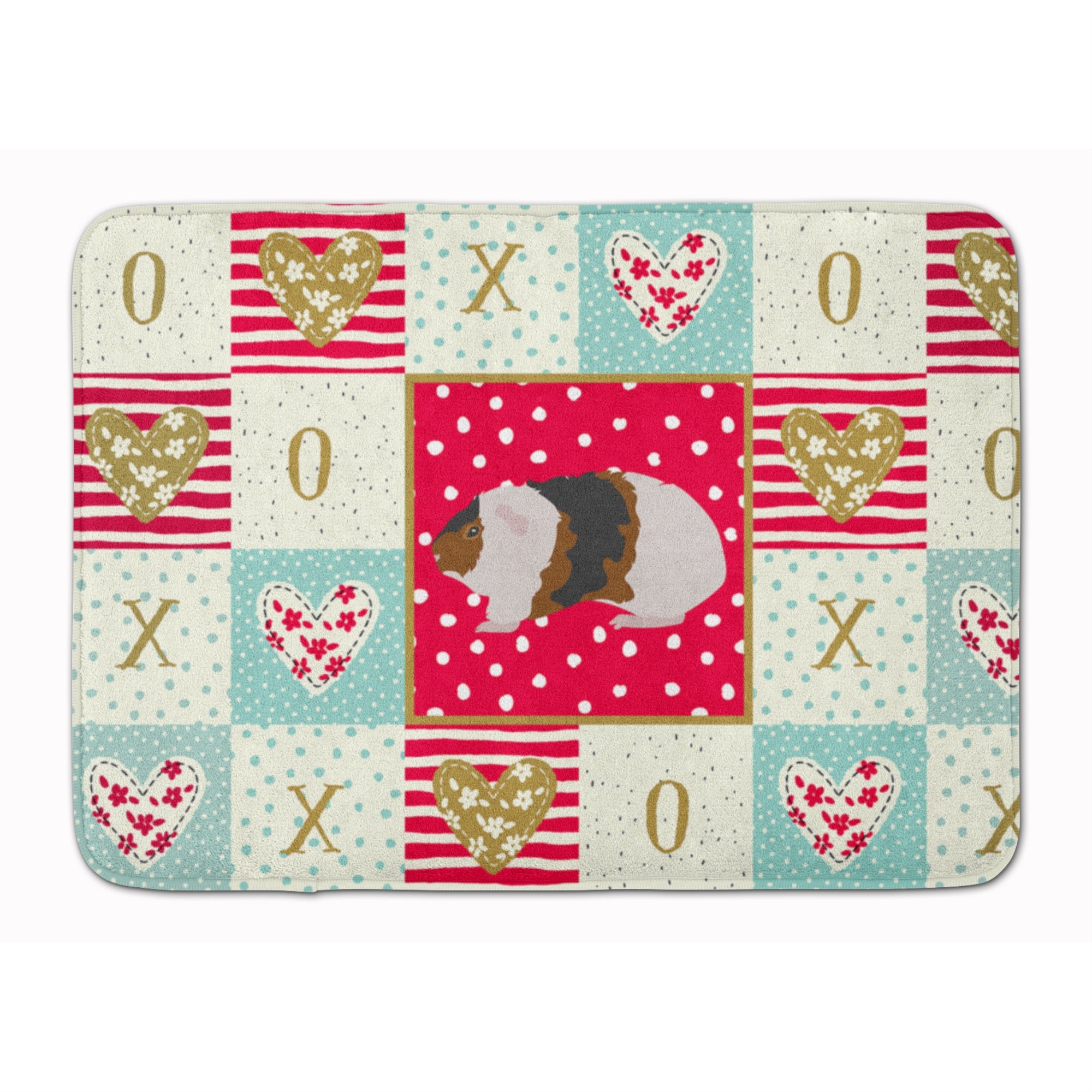 'Caroline'S Treasures Teddy Guinea Pig Love Machine Washable Memory Foam Mat Doormats, Multicolor''
