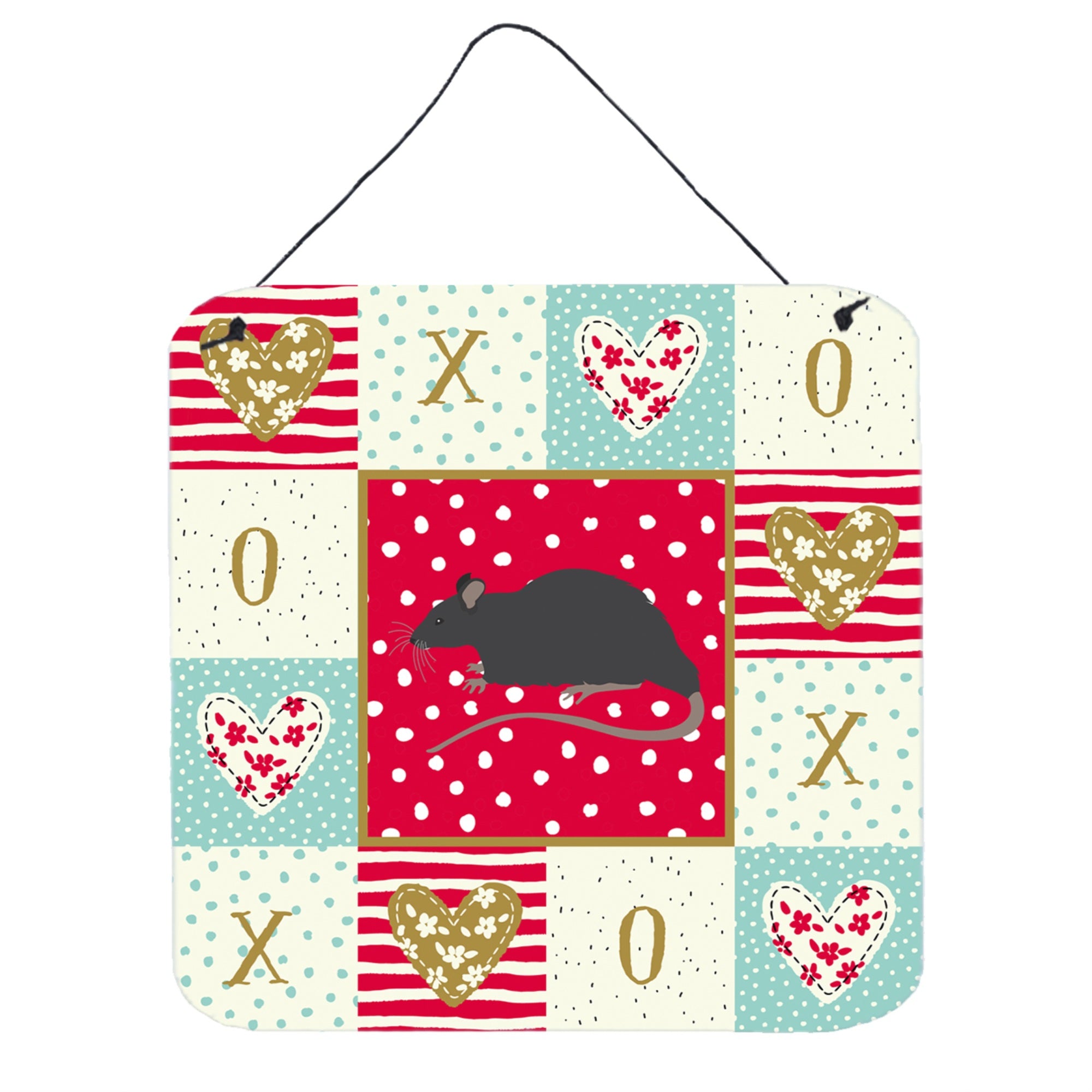 'Caroline'S Treasures Black Rat Love Door Hanging Prints Wall-Decor, Multicolor''