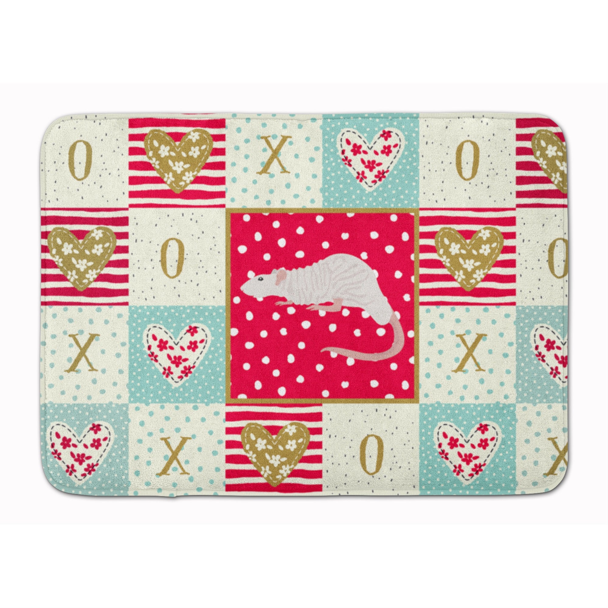 'Caroline'S Treasures Dumbo Sphynx Rat Love Machine Washable Memory Foam Mat Doormats, Multicolor''