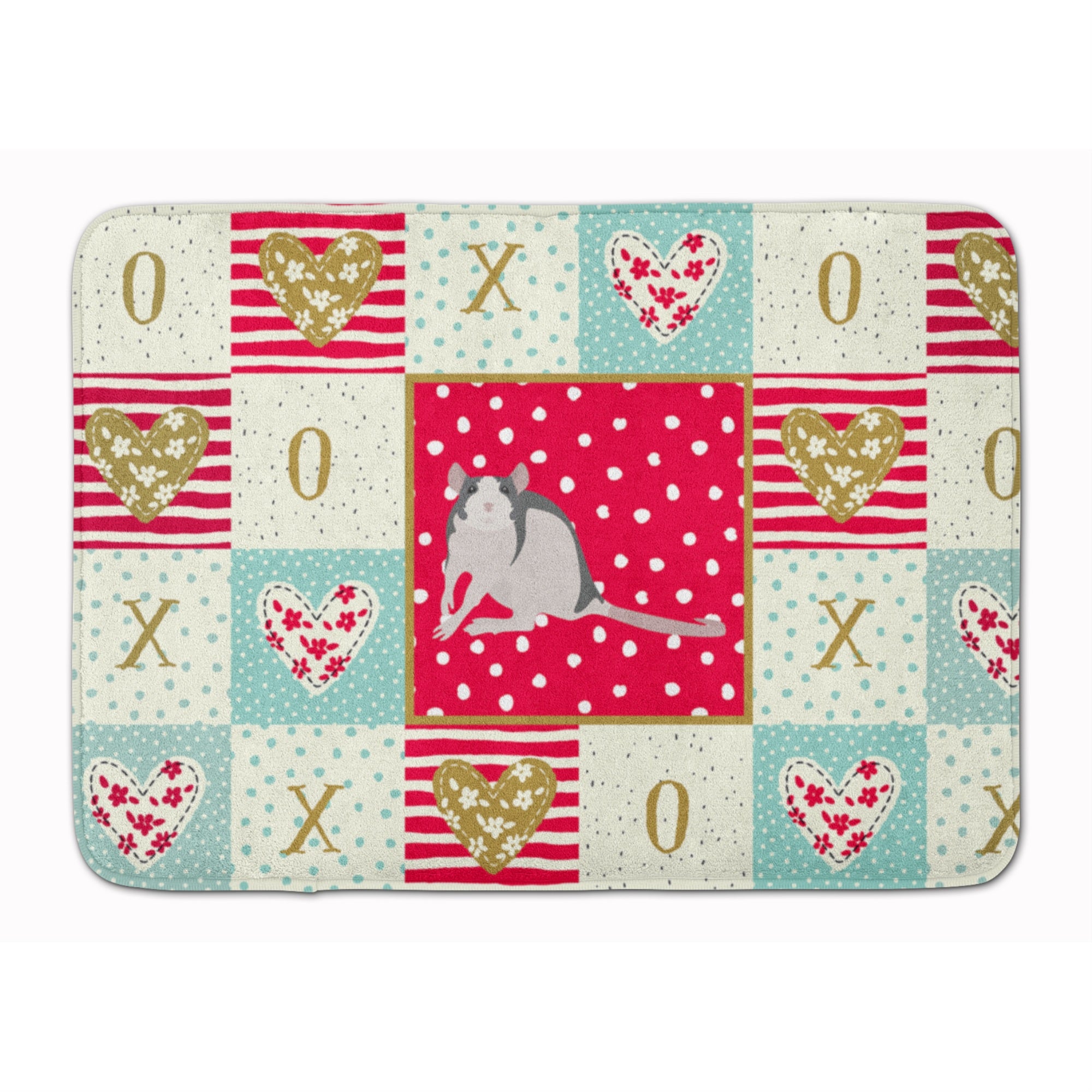 'Caroline'S Treasures Husky Rat Love Machine Washable Memory Foam Mat Doormats, Multicolor''