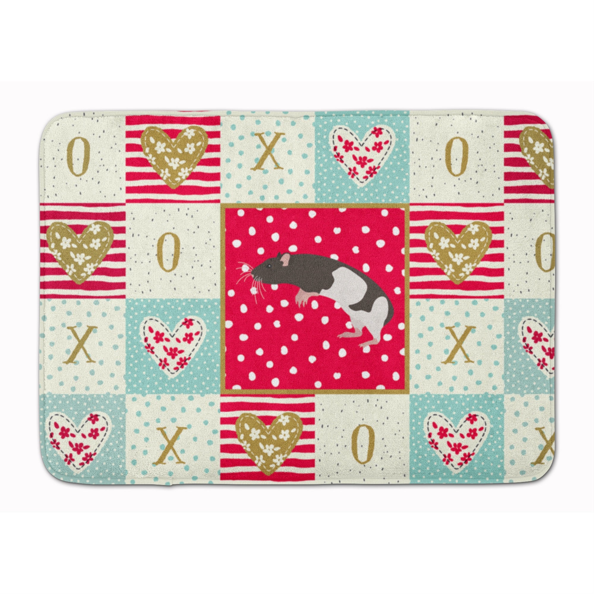 'Caroline'S Treasures Tailless Rat Love Machine Washable Memory Foam Mat Doormats, Multicolor''