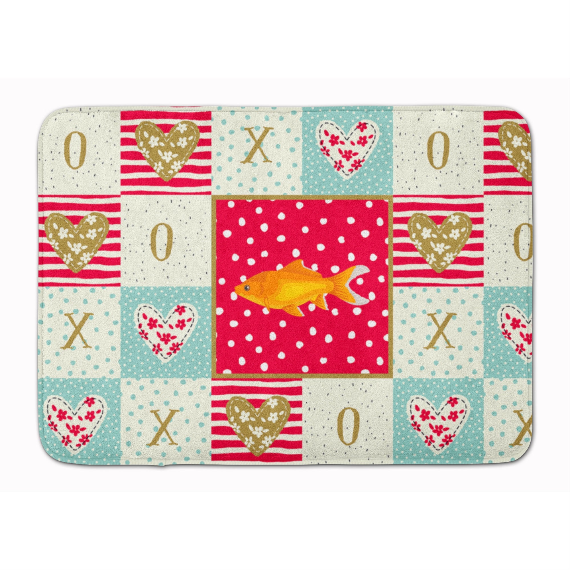 'Caroline'S Treasures Goldfish Common Love Machine Washable Memory Foam Mat Doormats, Multicolor''