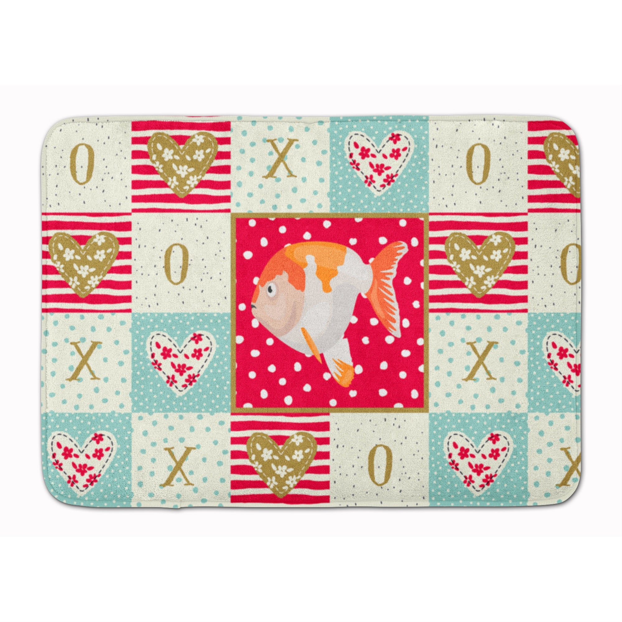 'Caroline'S Treasures Lionhead Goldfish Love Machine Washable Memory Foam Mat Doormats, Multicolor''