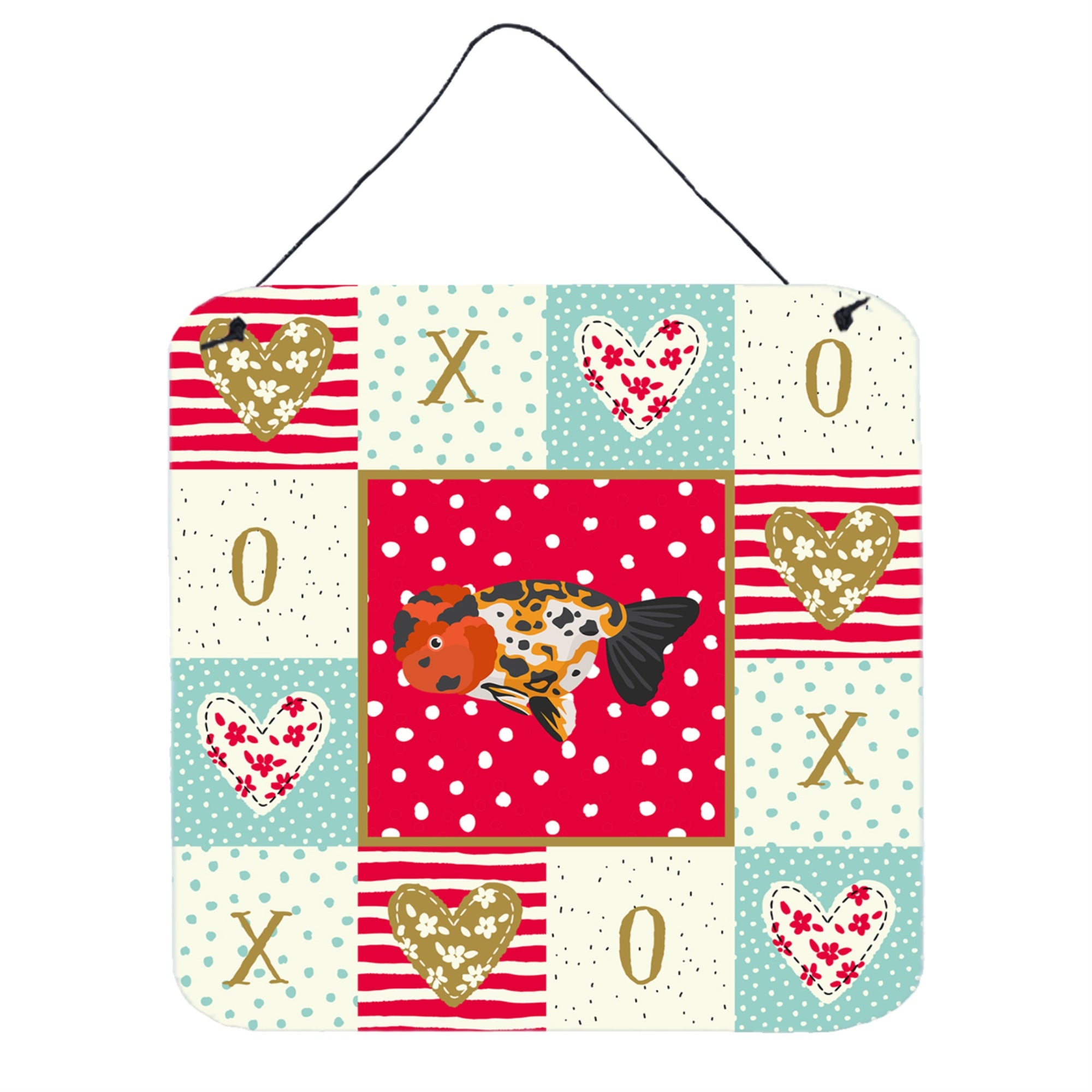 'Caroline'S Treasures Ranchu Goldfish Love Door Hanging Prints Wall-Decor, Multicolor''