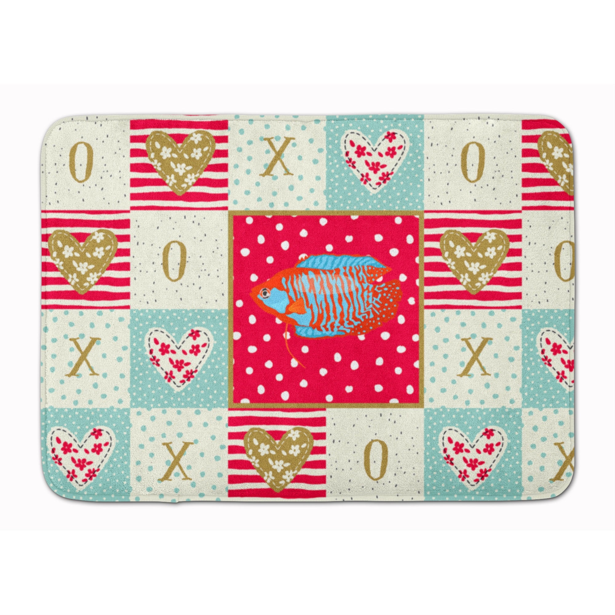 'Caroline'S Treasures Dwarf Gourami Love Machine Washable Memory Foam Mat Doormats, Multicolor''