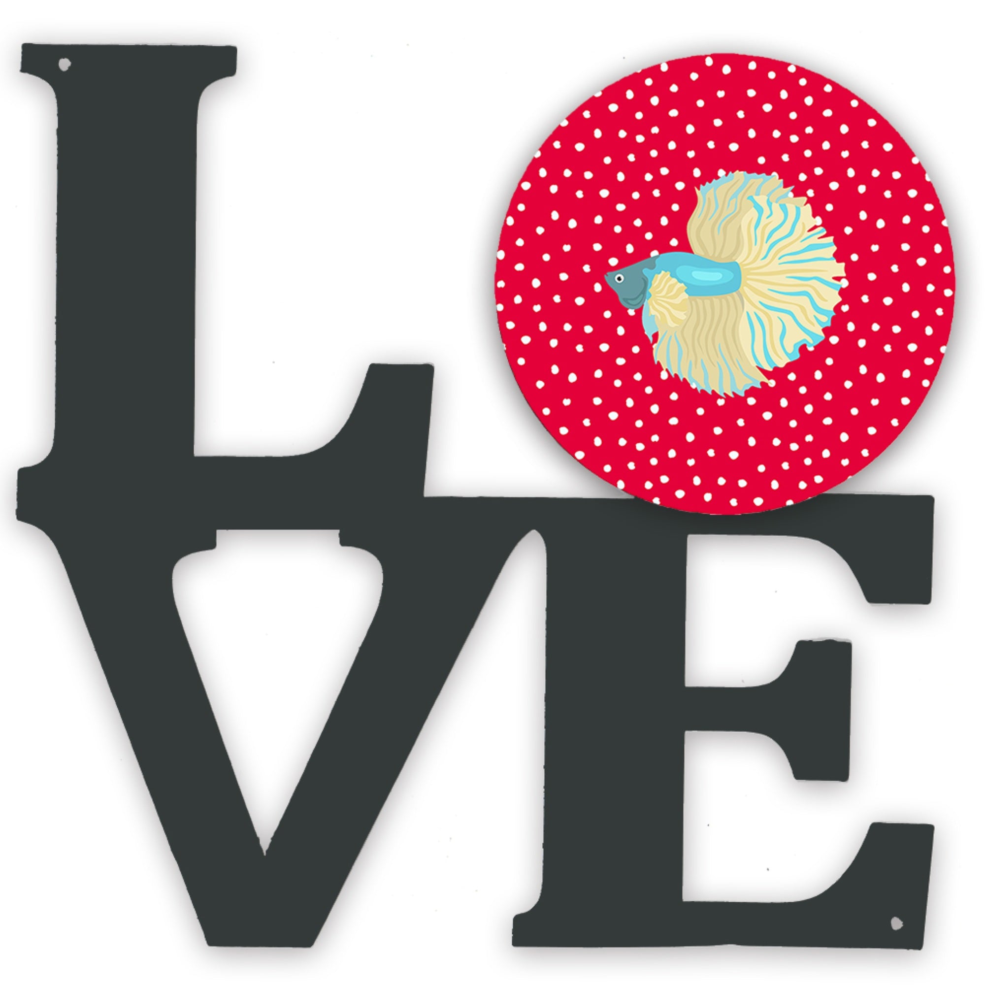 'Caroline'S Treasures Elephant Ear Betta Metal Artwork Love Wall-Decor, Multicolor''